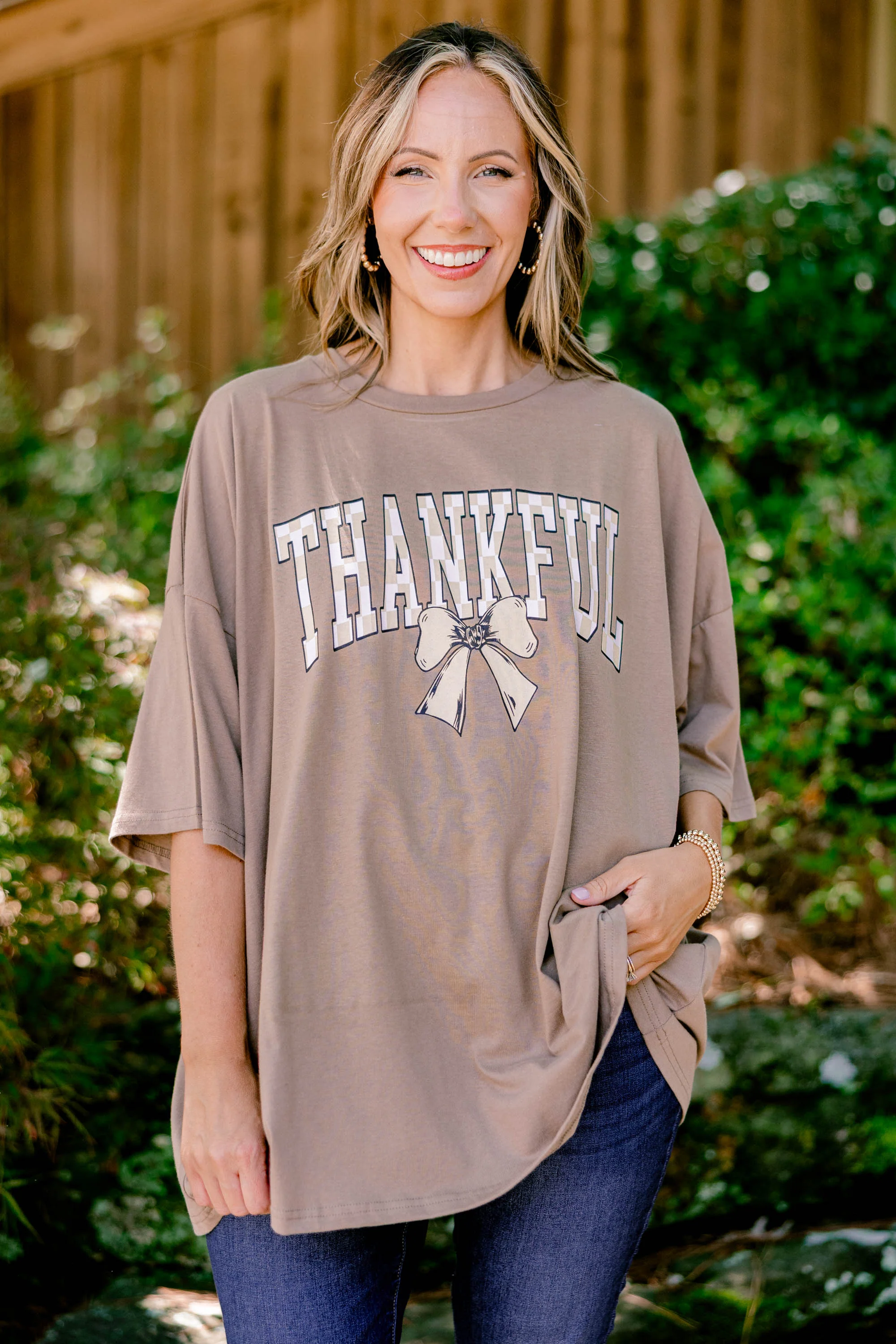 Thankful Time of Year Boyfriend Tee, Espresso - Giverhouse