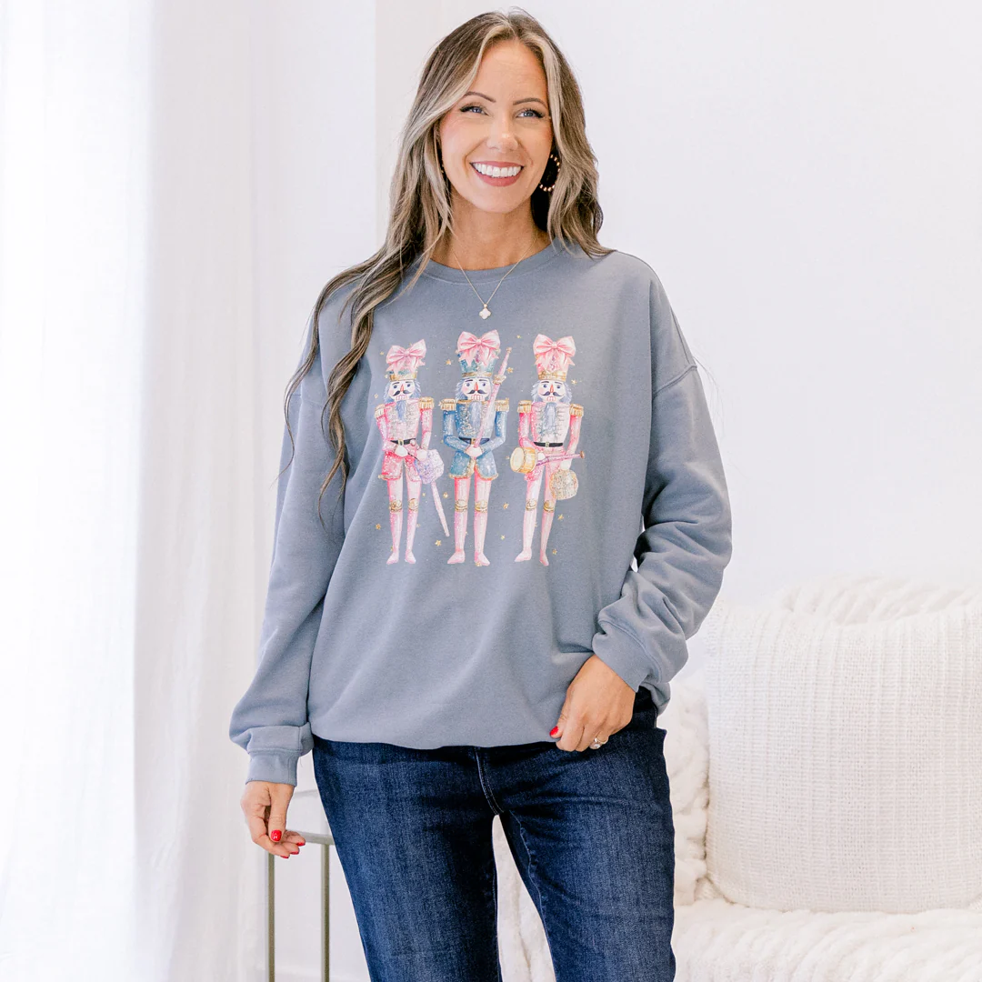 Nutcracker Christmas Pullover, Denim - Giverhouse