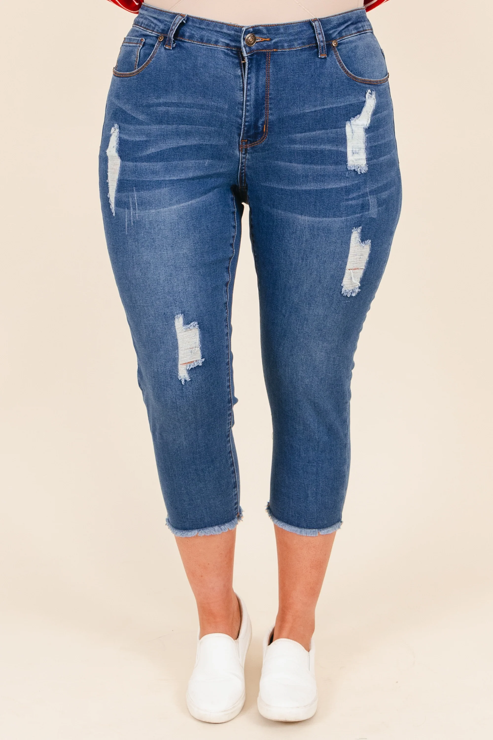 No Matter What Capris, Medium Wash - Giverhouse