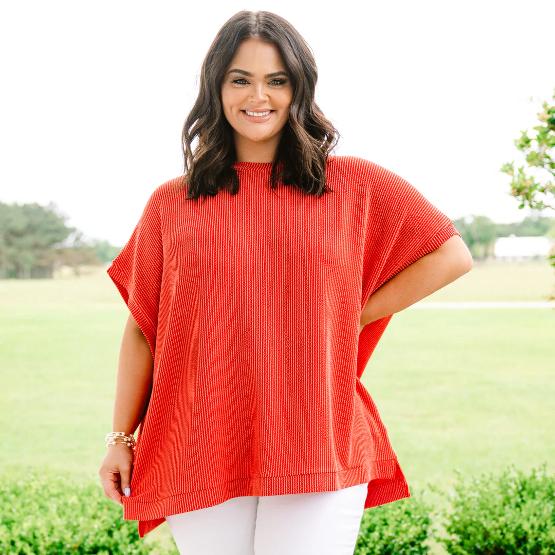 All About Knits Top, Burnt Orange - Giverhouse