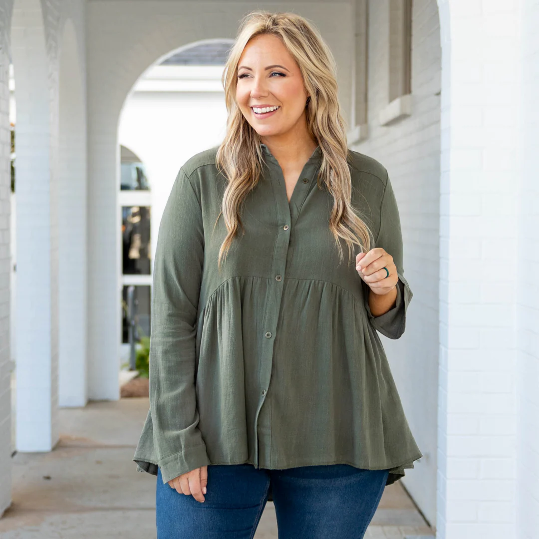 Call On Me Top, Army Green - Giverhouse