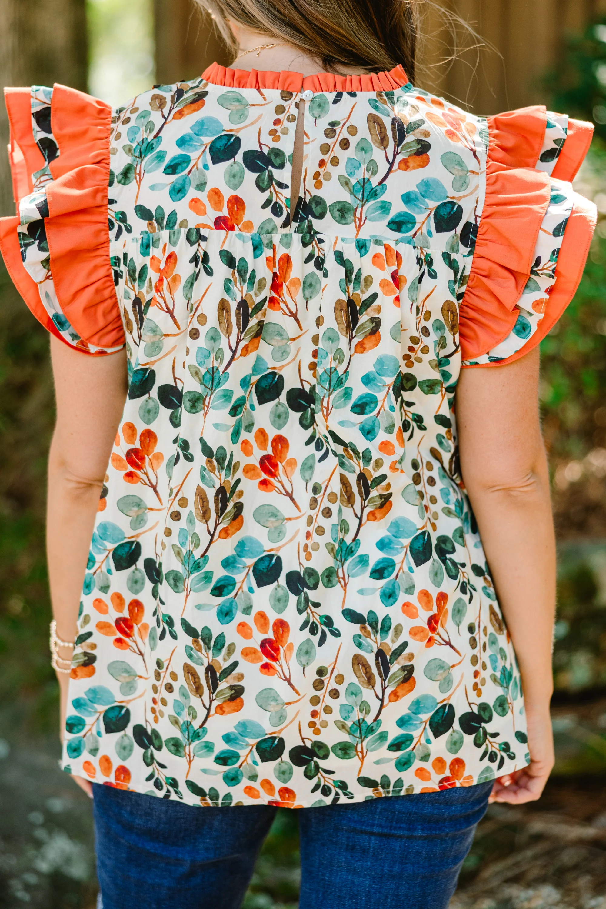 Daisy Dreams Top, Orange Floral - Giverhouse