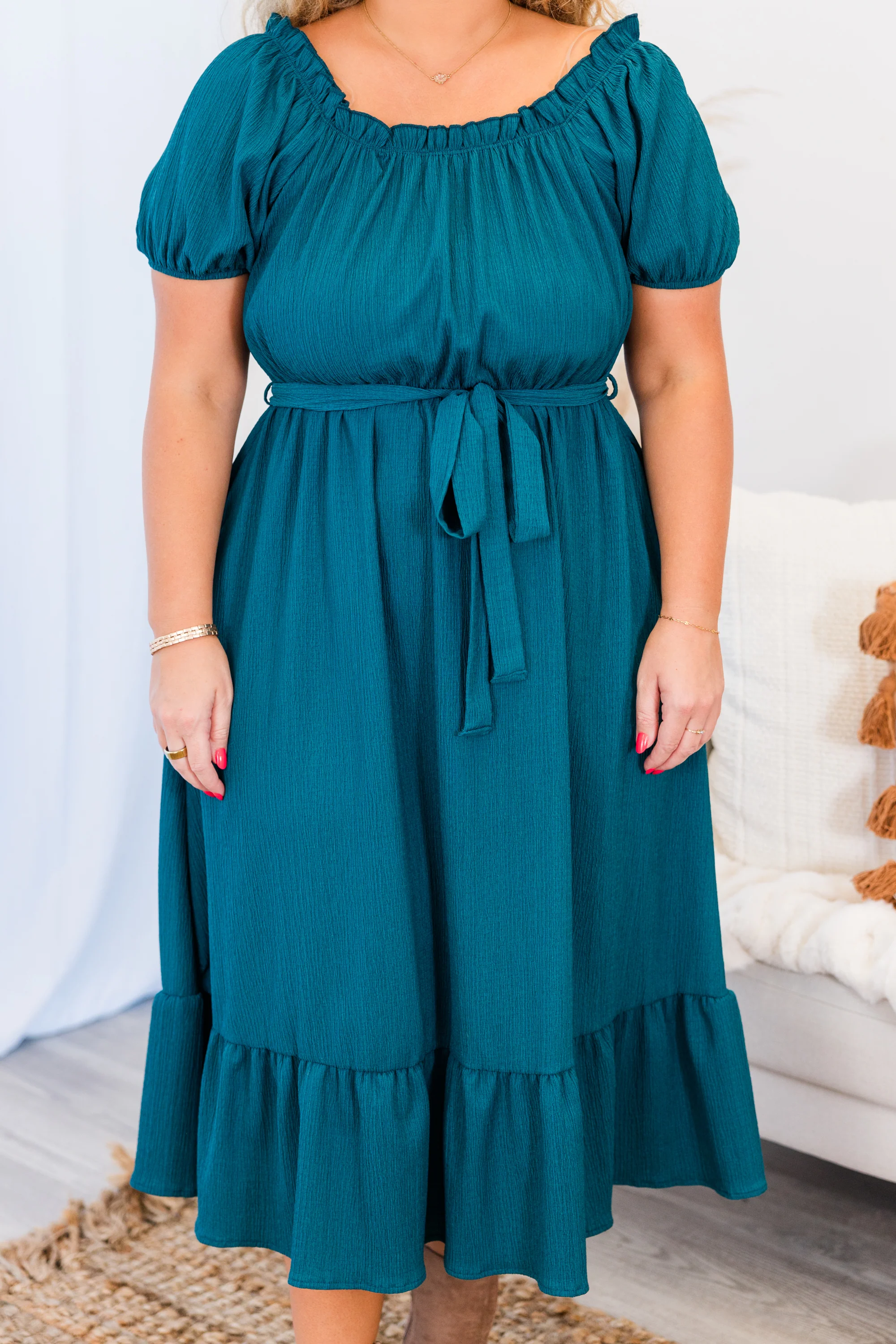 Sweet Sounding Birds Dress, Teal - Giverhouse