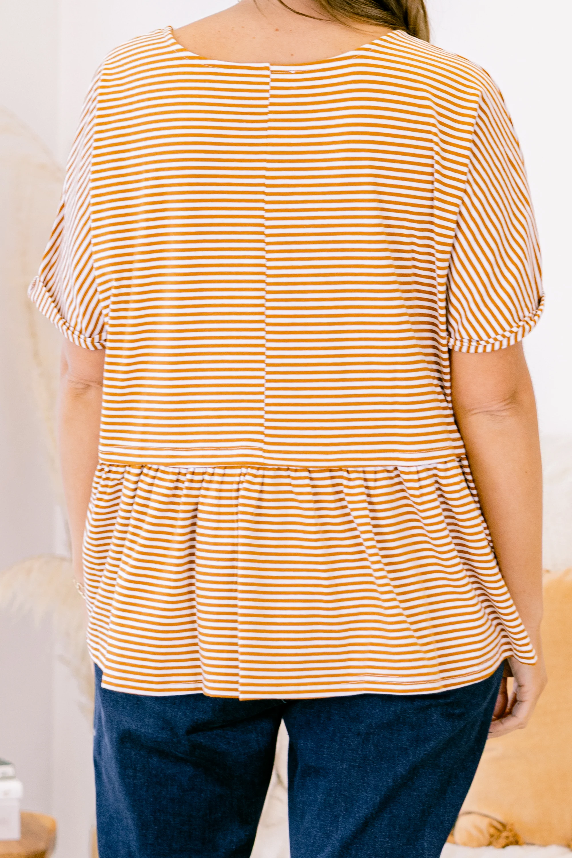 Wear And Tear Top, Taupe-Ivory - Giverhouse