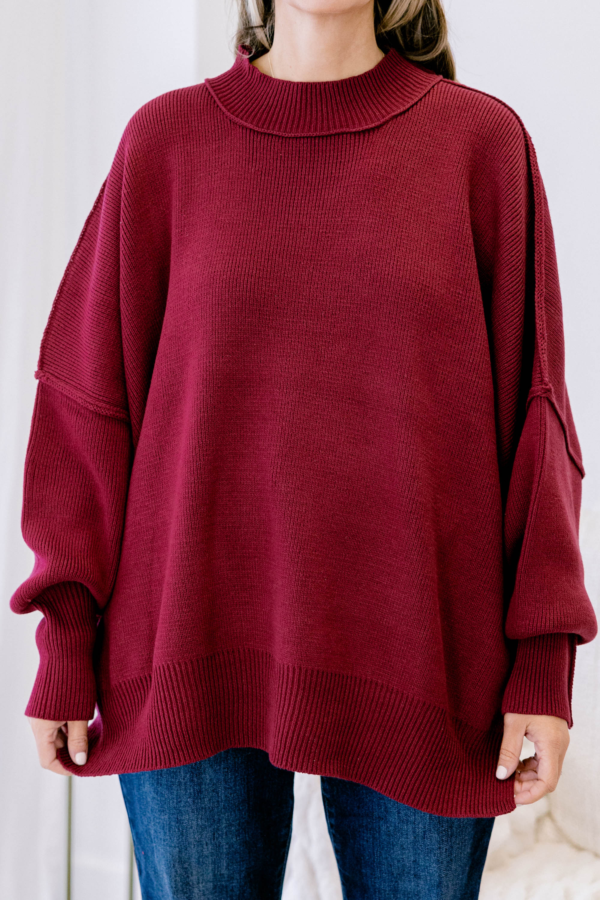 Perfectly Cozy Sweater, Cabernet - Giverhouse