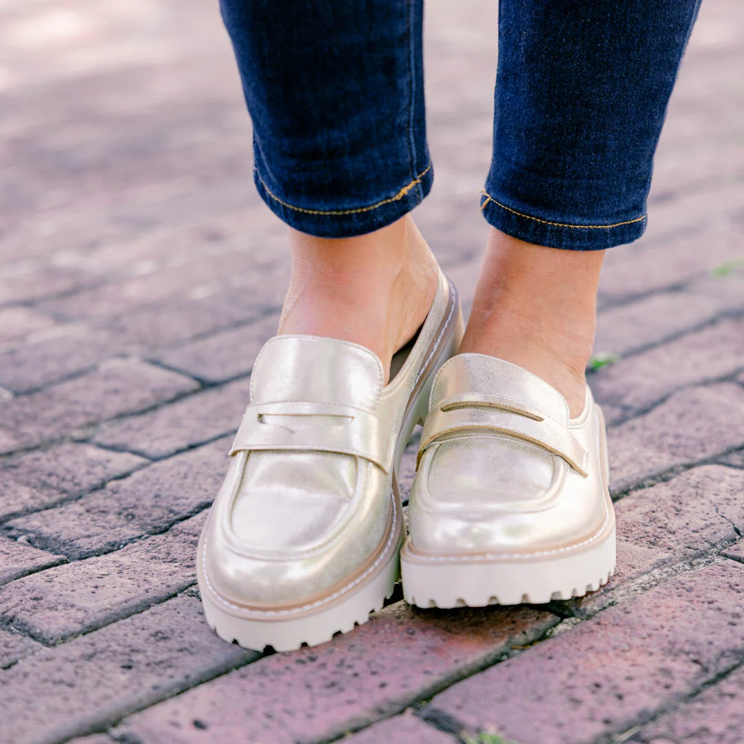 Fire For You Loafers, Gold - Giverhouse