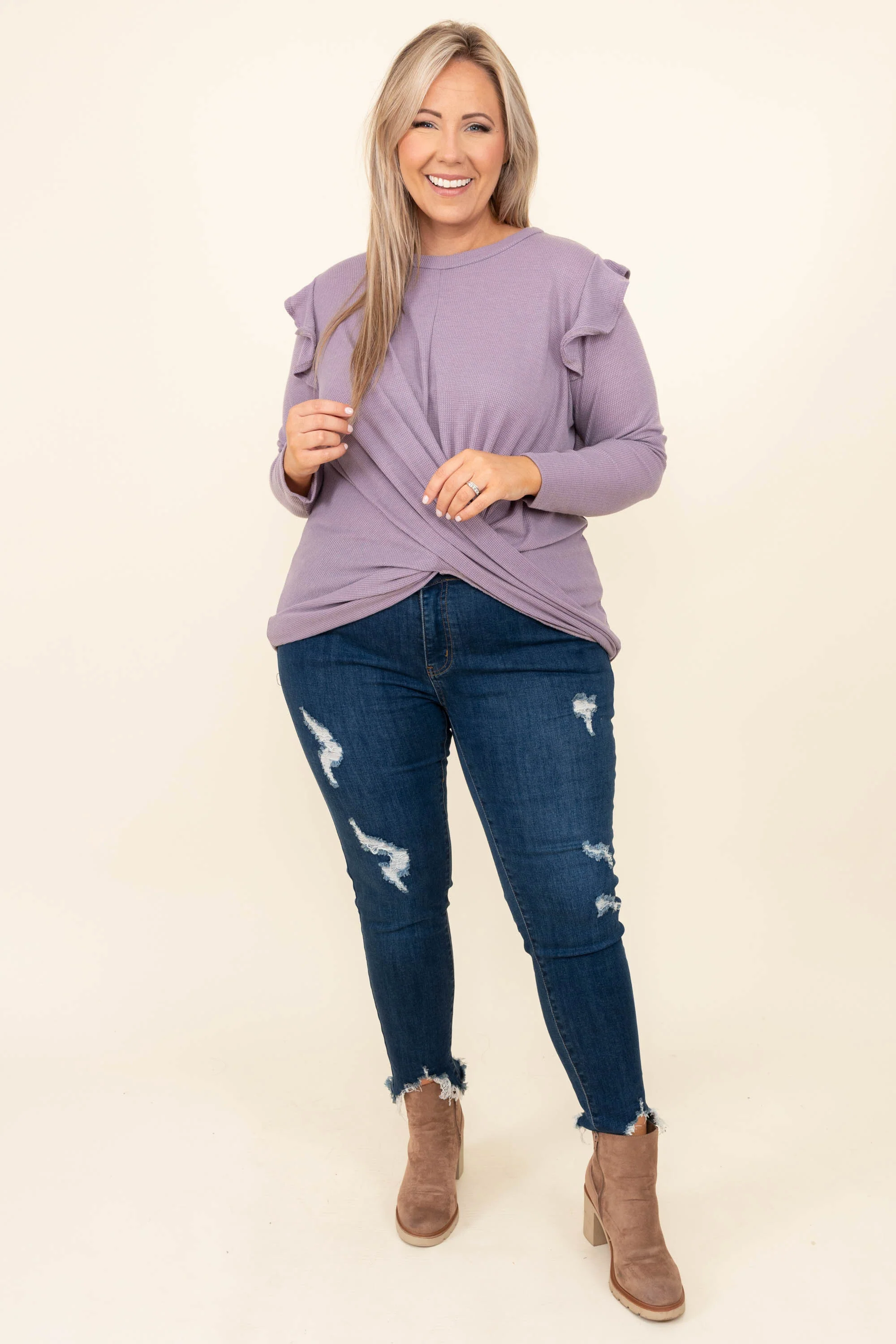 Well Hello There Top, Dusty Plum - Giverhouse