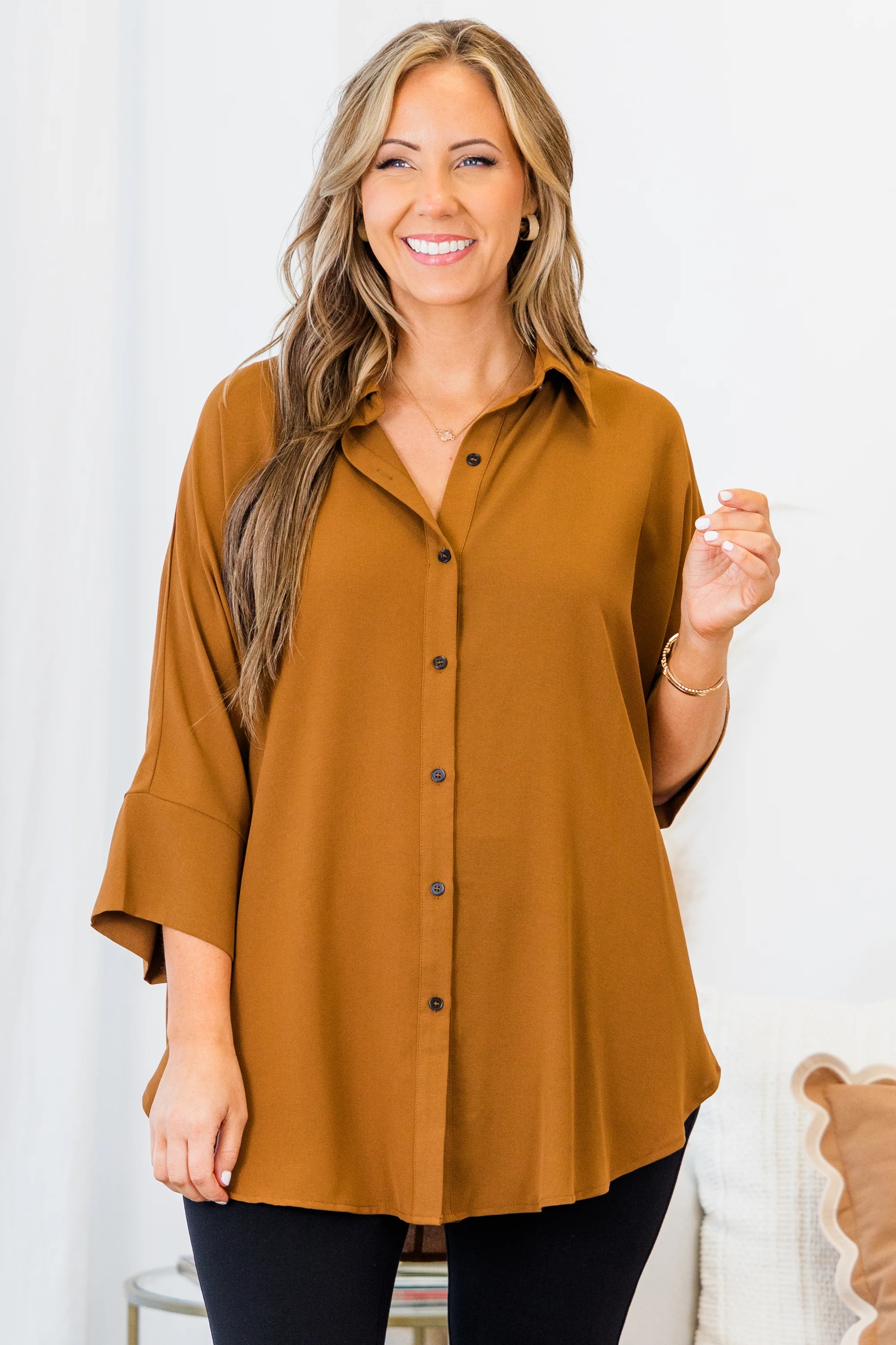 Working Babe Top, Brown - Giverhouse