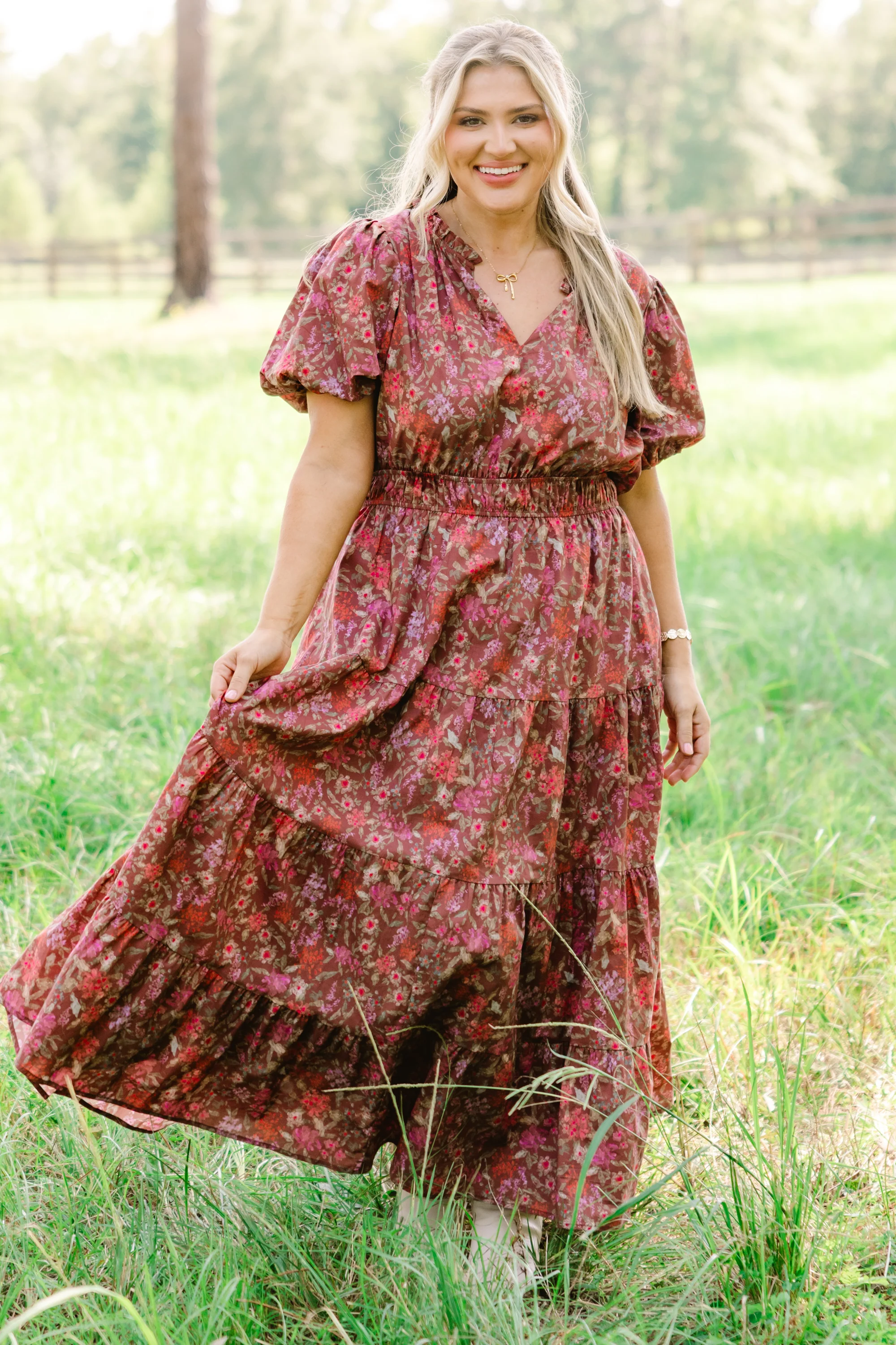 Everything I Love Dress, Brown Floral - Giverhouse