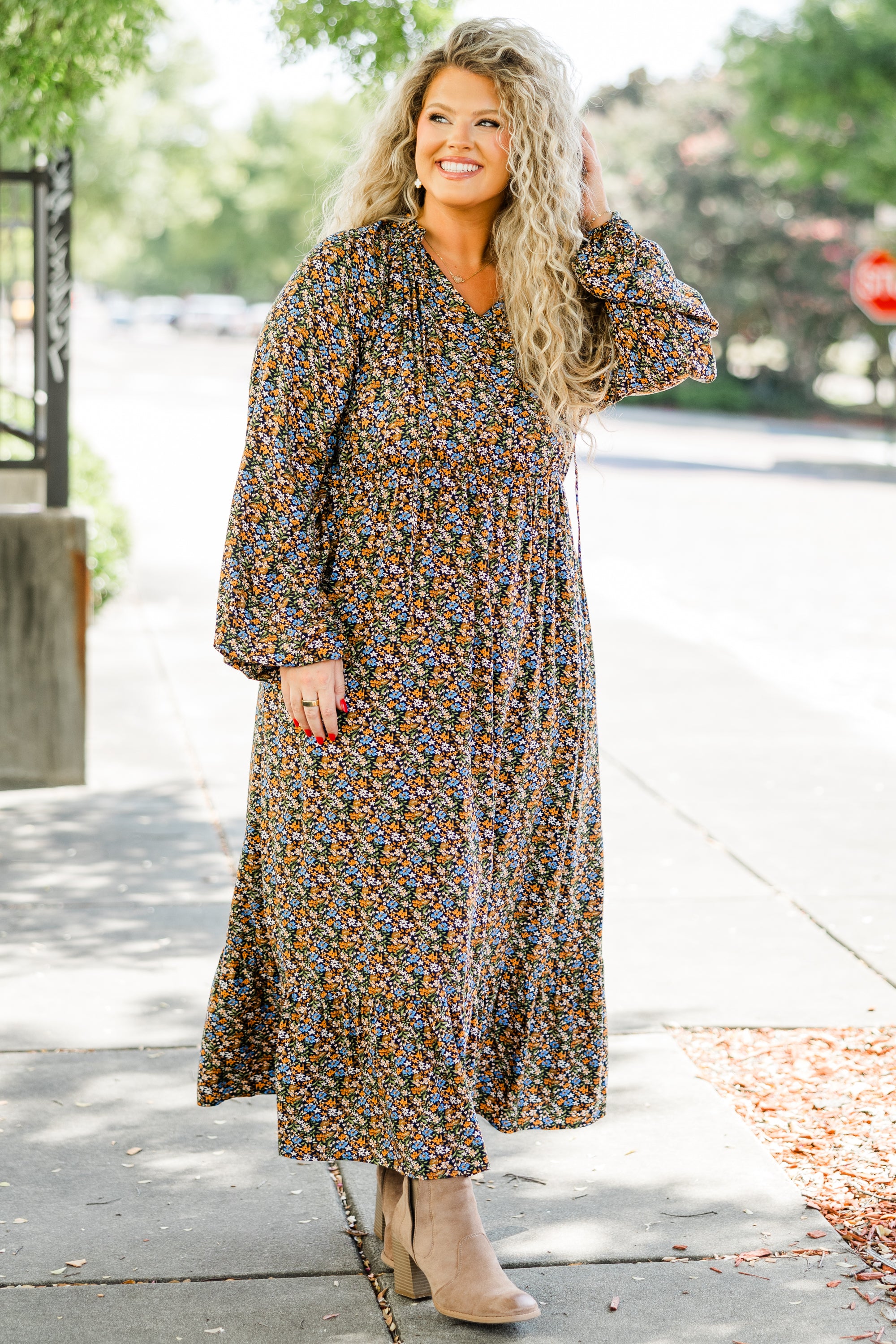 Sunny With A Chance Dress, Navy - Giverhouse