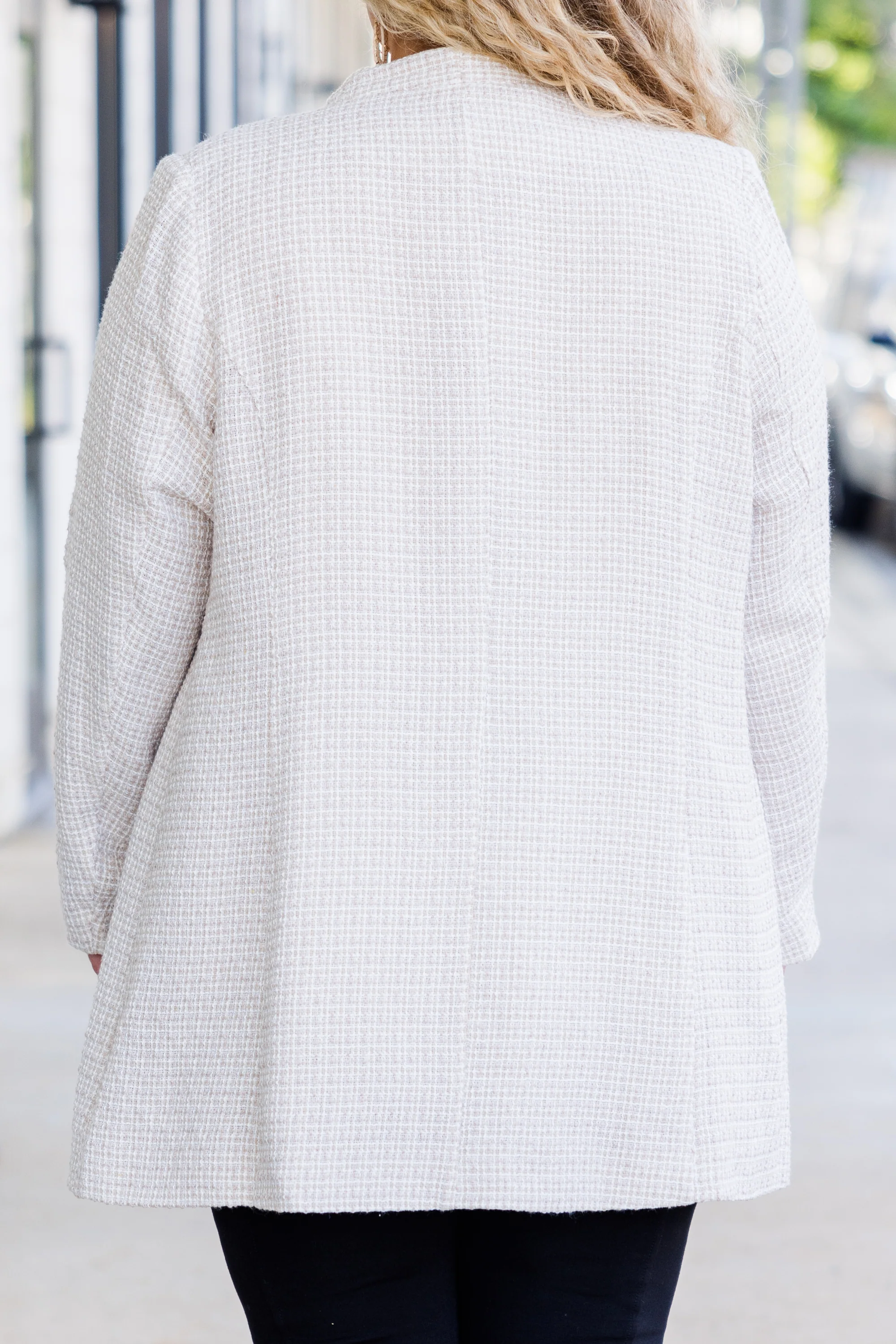 Get Down To Business Jacket, Beige - Giverhouse