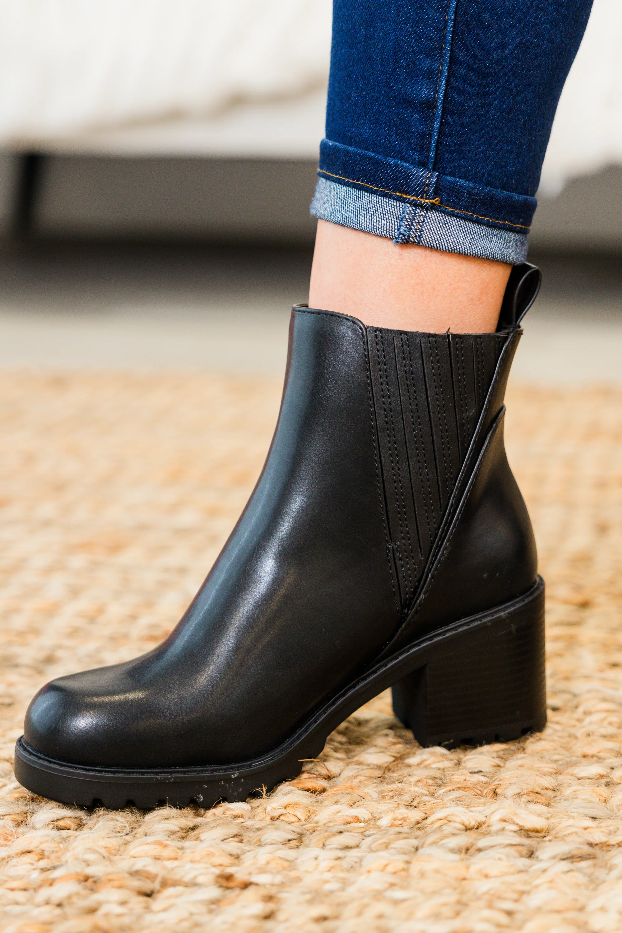 Shift In Perspective Booties, Black - Giverhouse