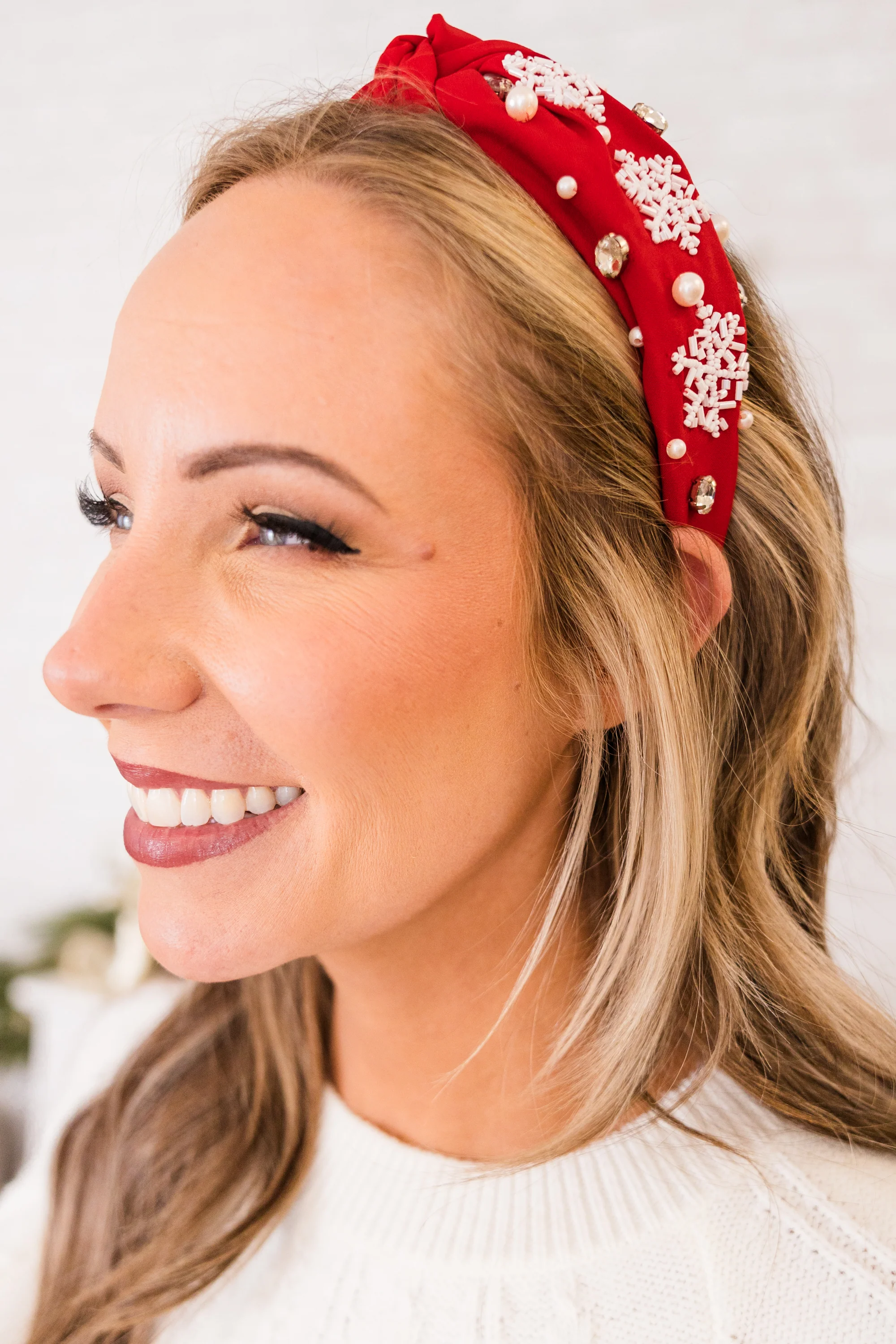 Snowflake Paradise Headband, Red - Giverhouse