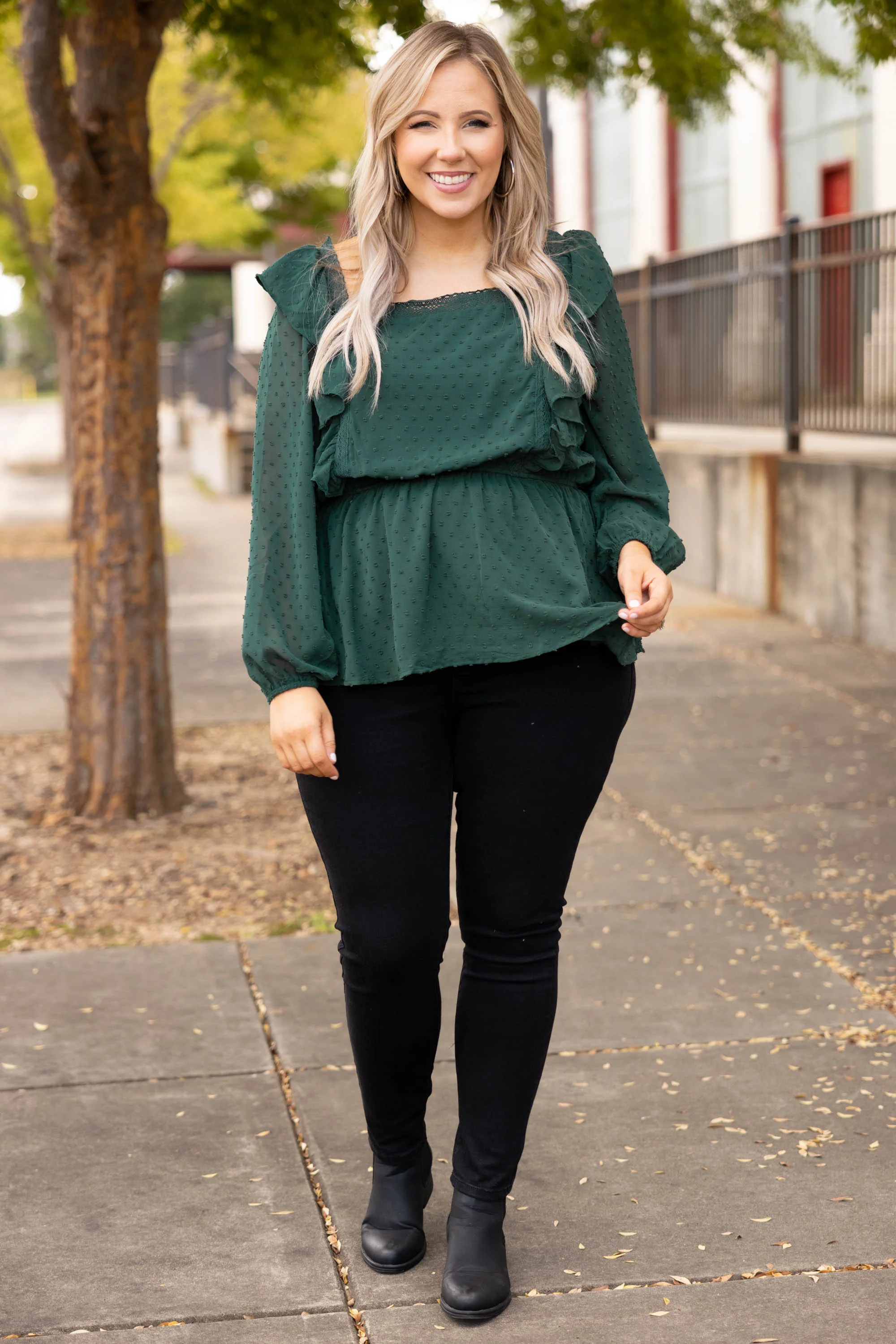 Somebody Like You Top, Hunter Green - Giverhouse