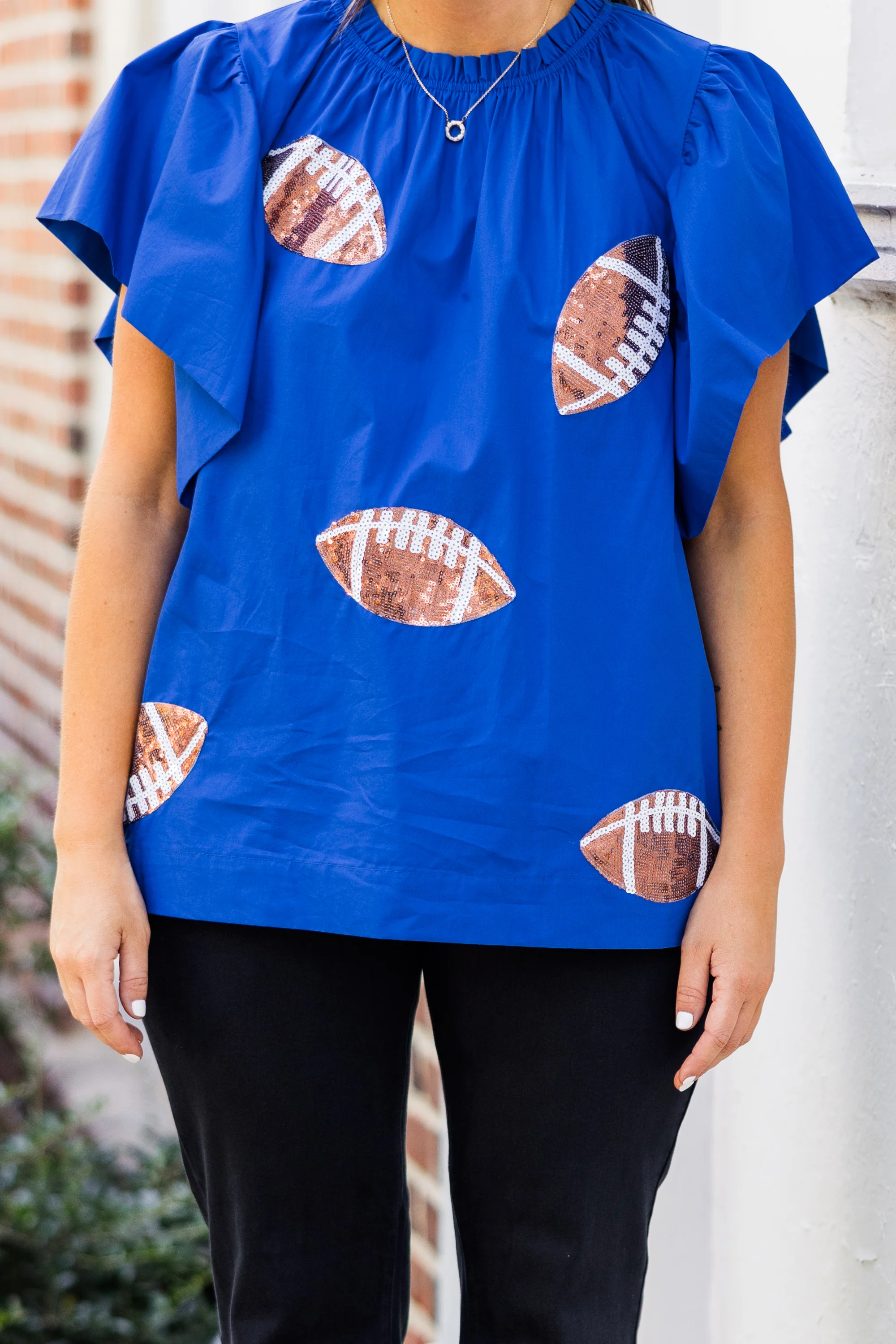 Here For Halftime Top, Blue - Giverhouse