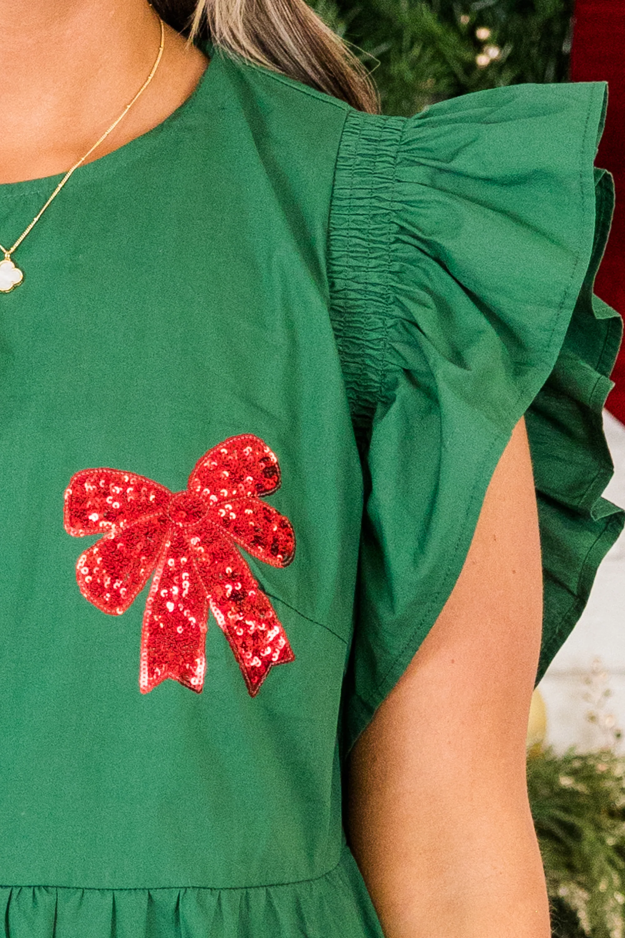 Carol Of The Bows Dress, Green - Giverhouse