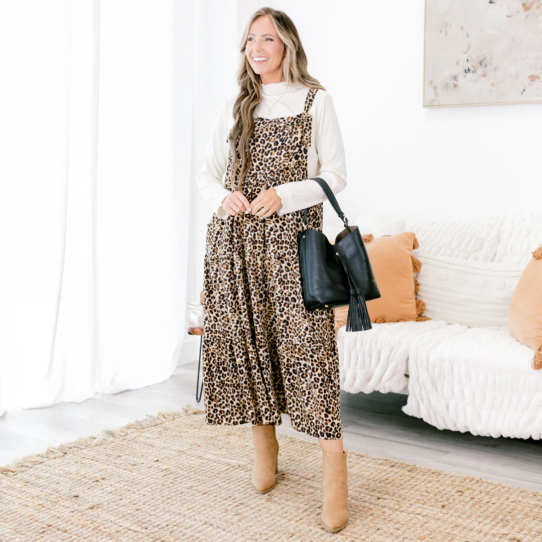 Got To Dance Dress, Brown Leopard - Giverhouse