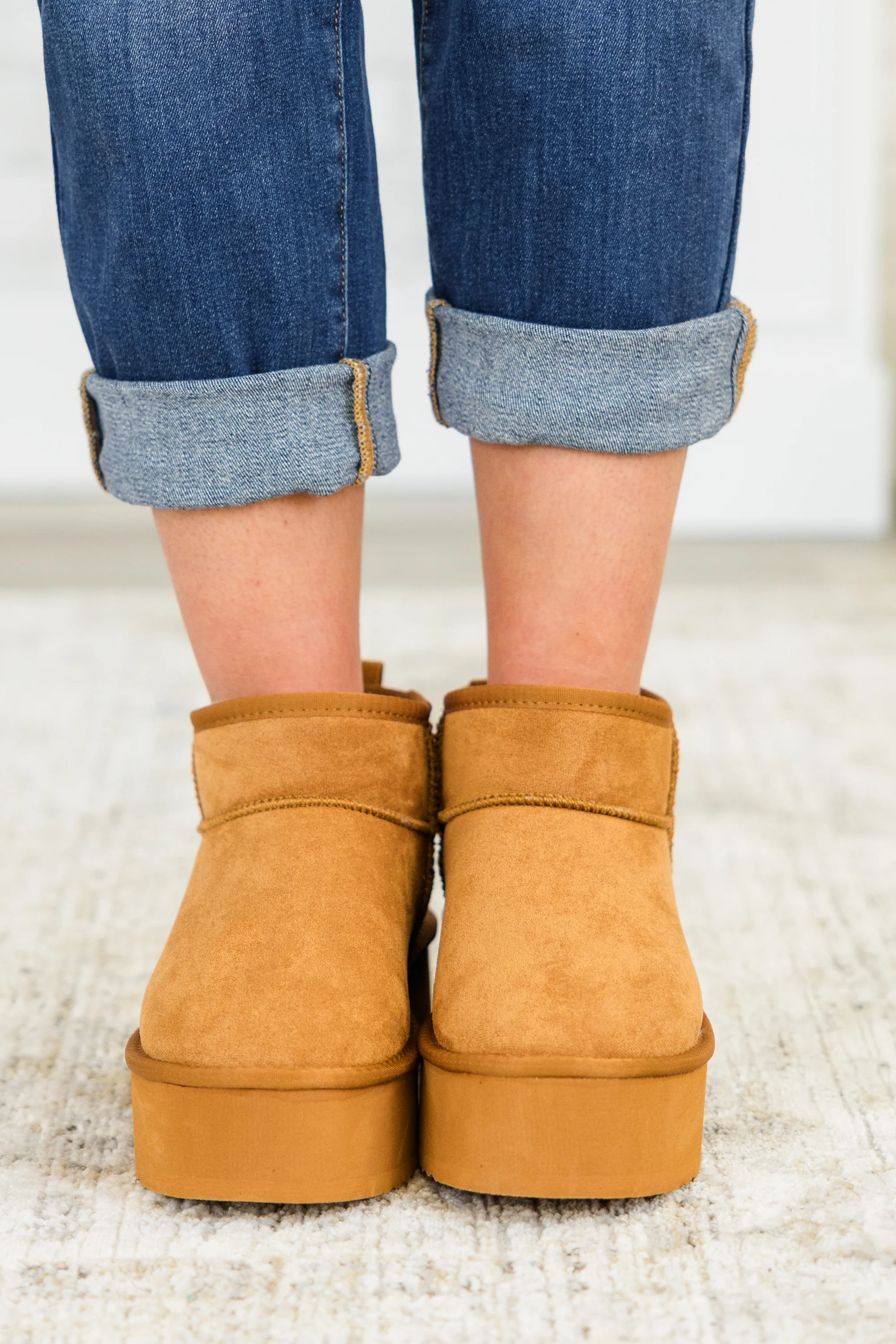 Cozy In Comfort Booties, Tan - Giverhouse