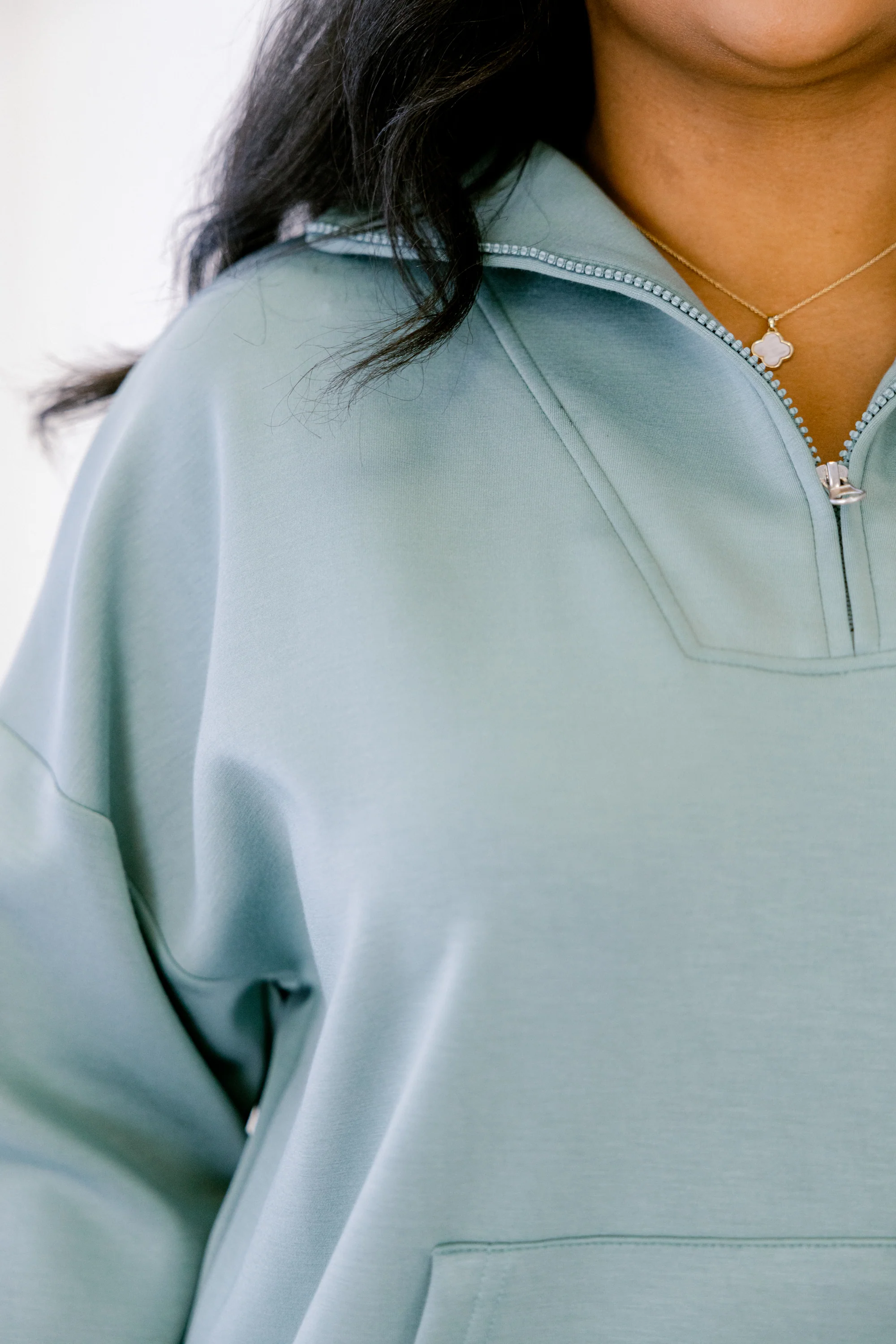 Sporty Chic Pullover, Sage - Giverhouse