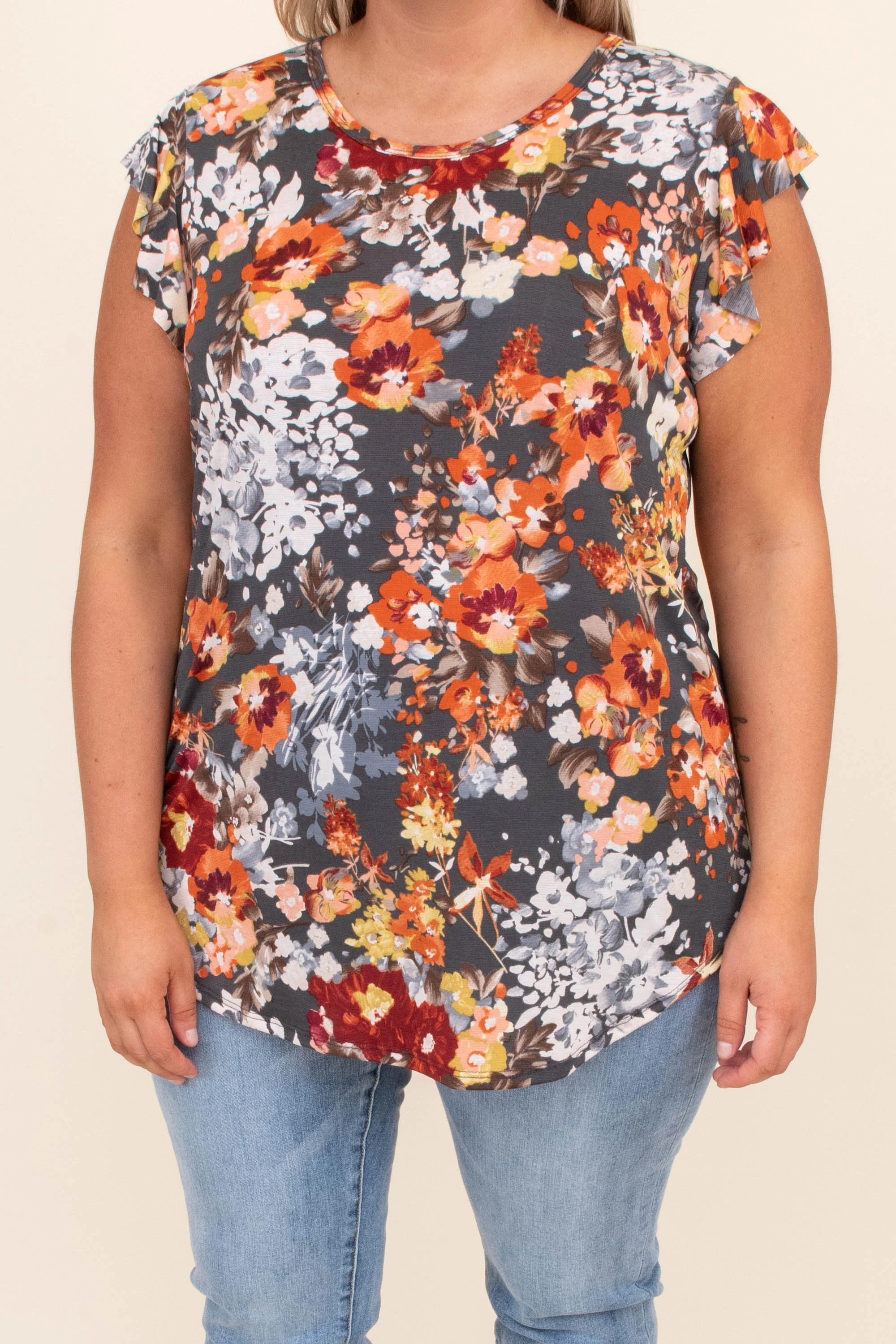 Time To Brunch Top, Charcoal - Giverhouse