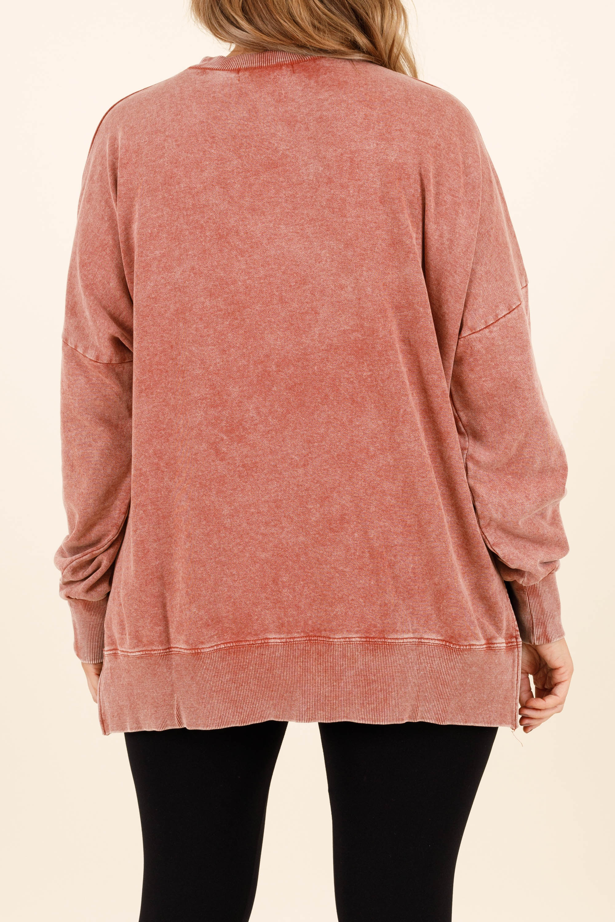 Cozy Crewneck Pullover, Rust - Giverhouse