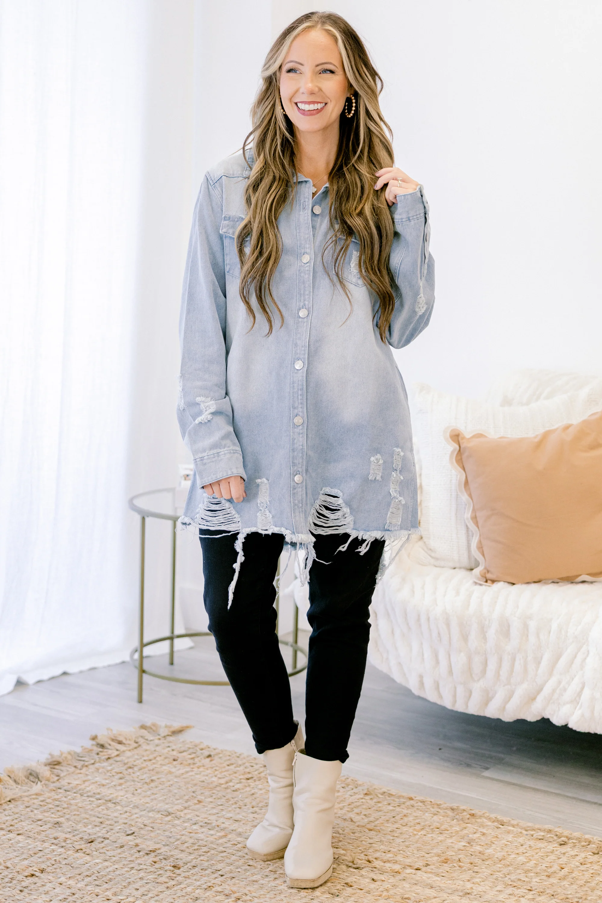 Chill As Can Be Top, Light Blue - Giverhouse