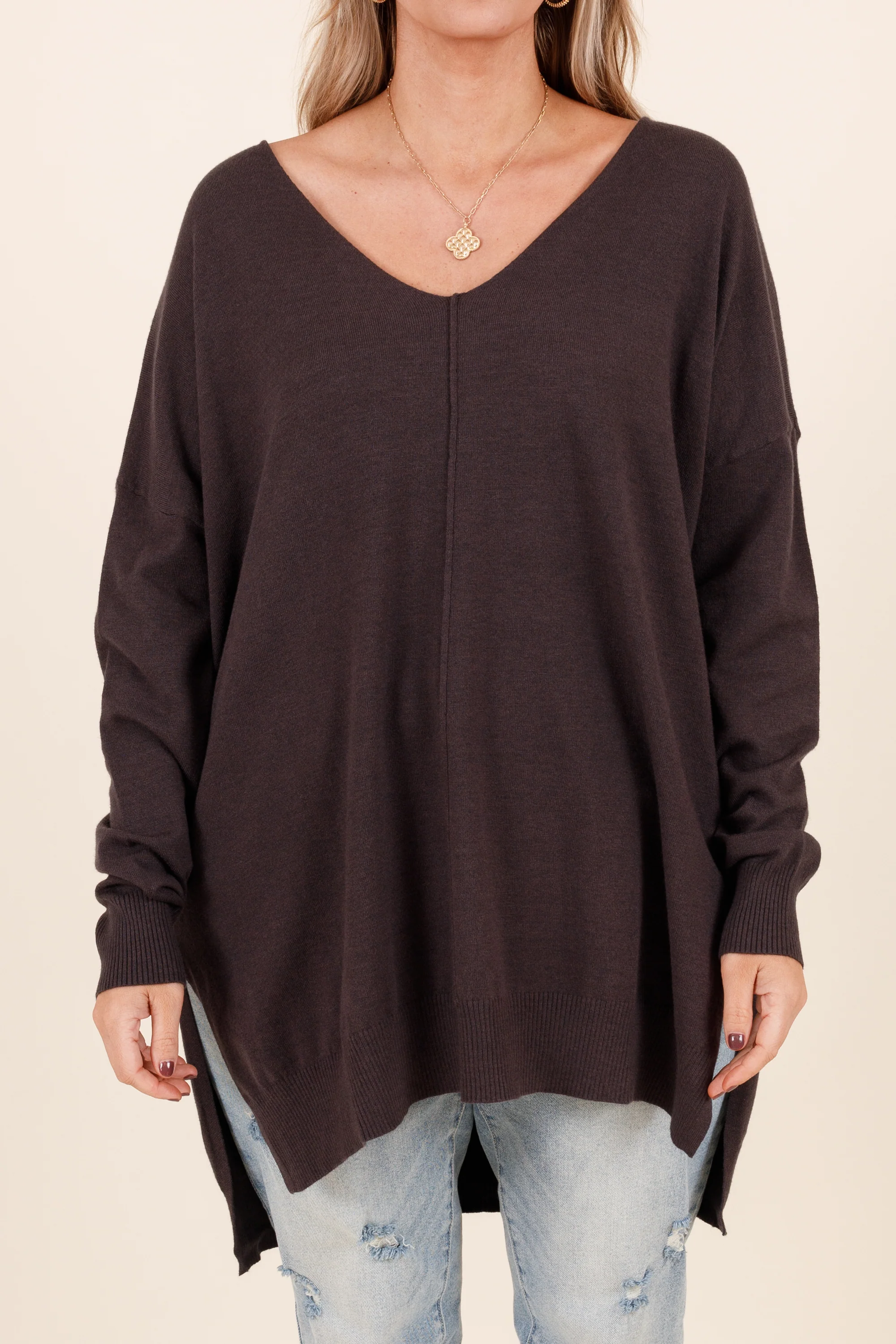 Miss Who I Was Sweater, Charcoal - Giverhouse