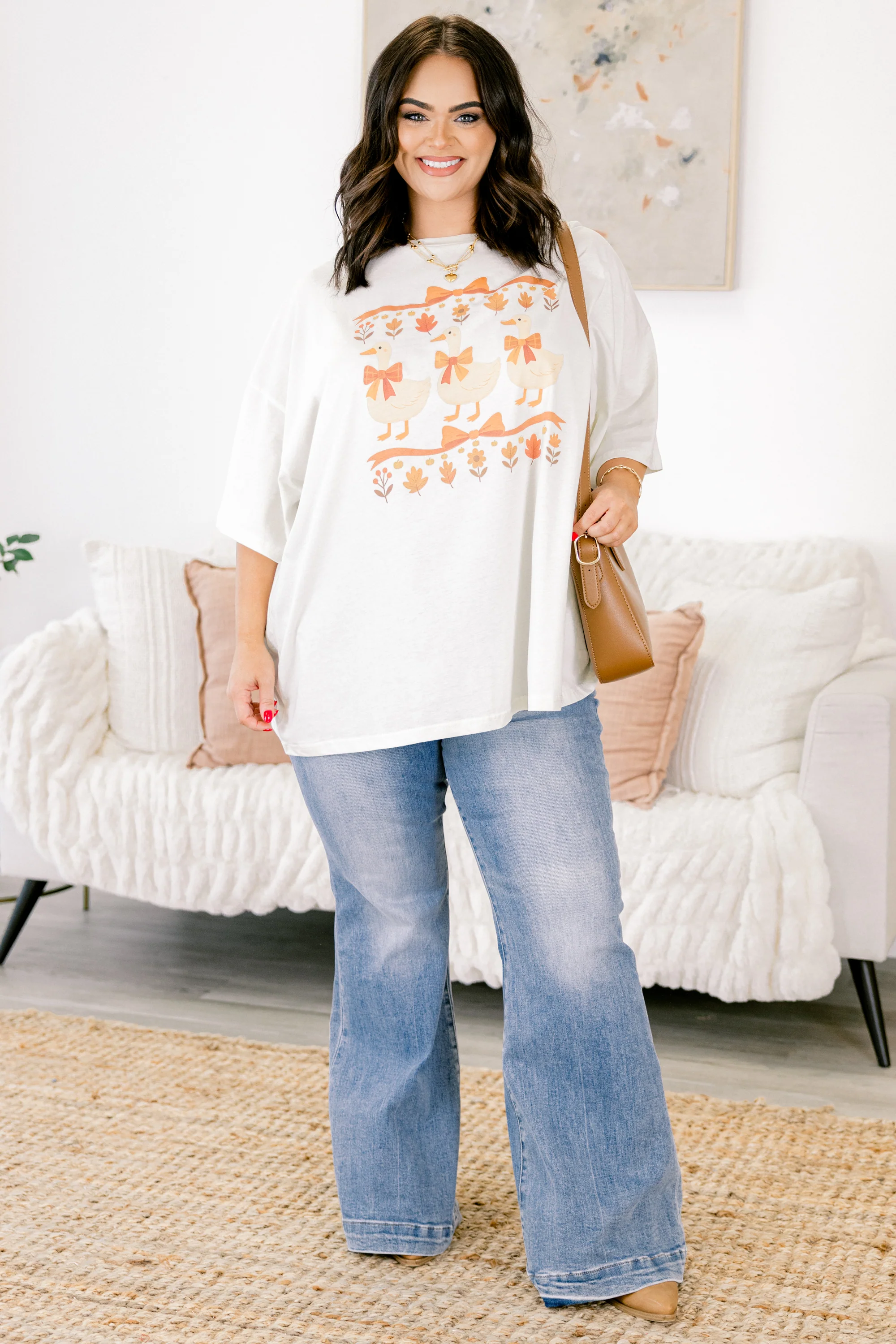 Mother Goose Boyfriend Tee, Ivory - Giverhouse