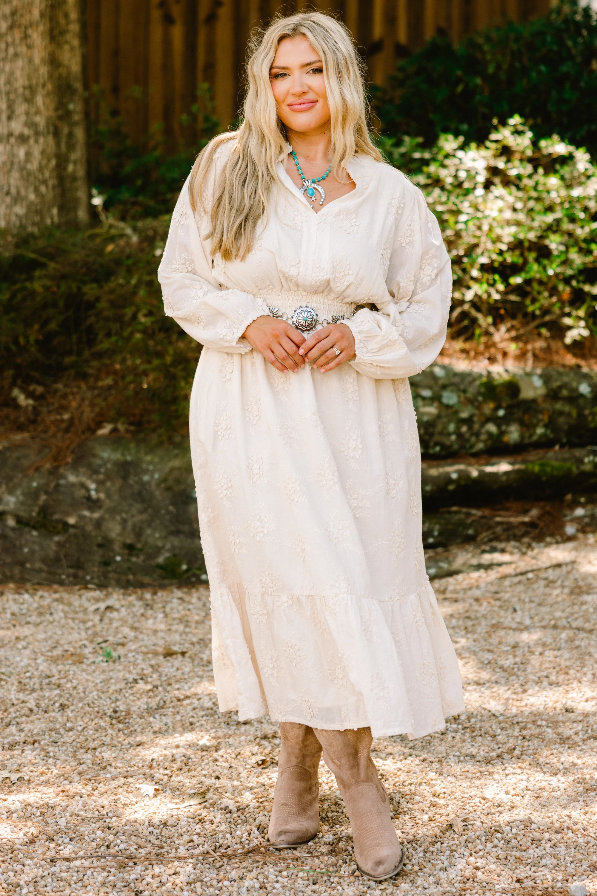 No Need To Rush Dress, Cream - Giverhouse