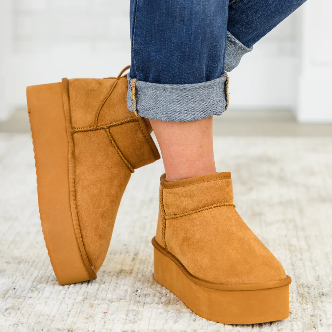 Cozy In Comfort Booties, Tan - Giverhouse