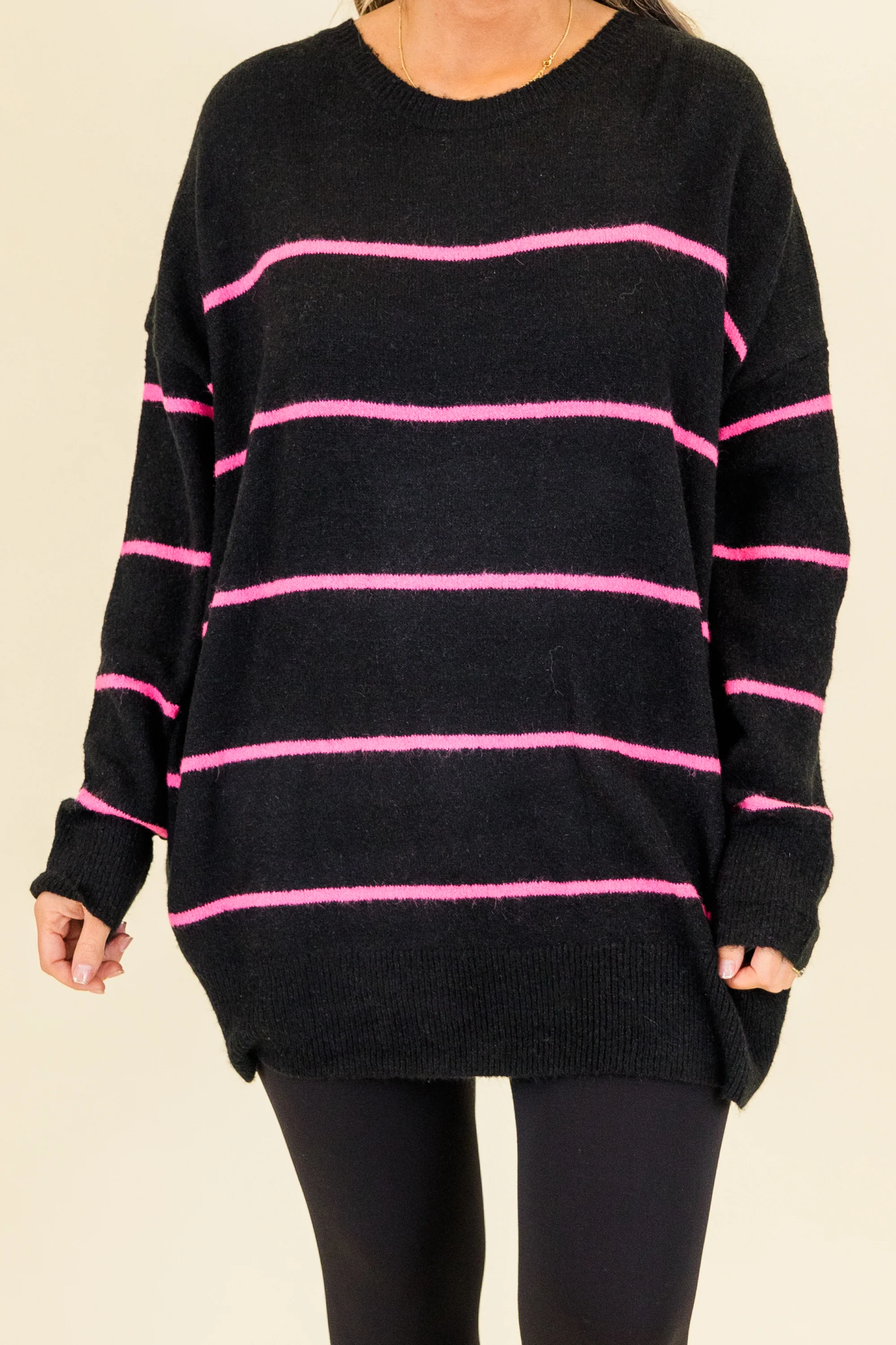 Slumber Party Sweater, Black-Pink - Giverhouse