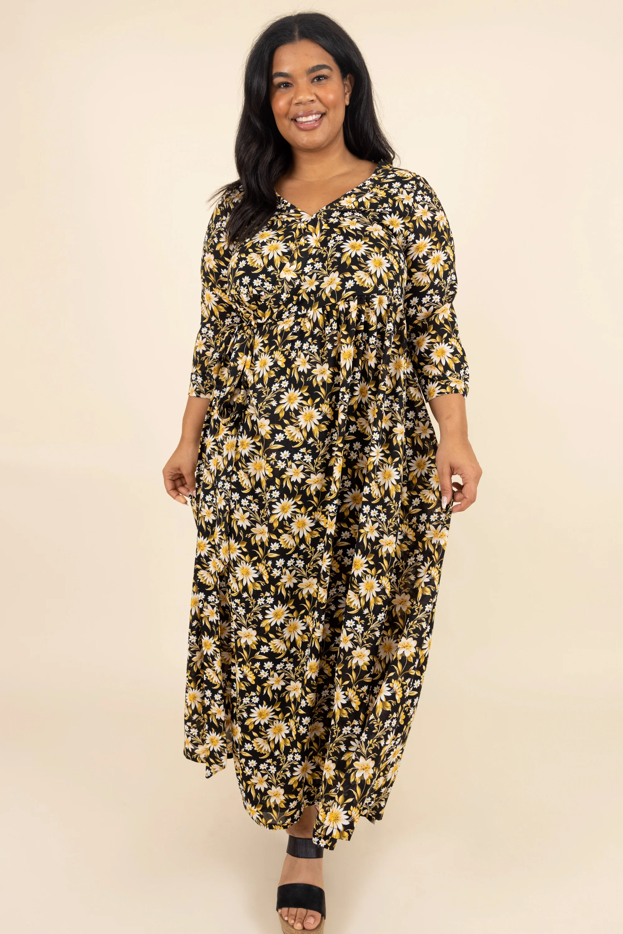 Jump With Me Dress, Black-Yellow - Giverhouse