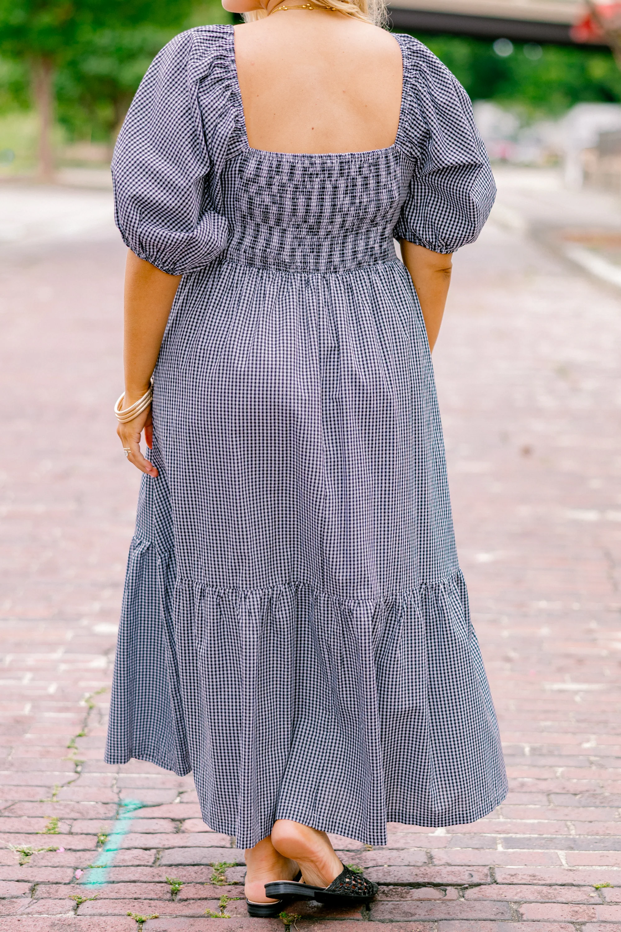 Stunning Views Dress, Black Gingham - Giverhouse