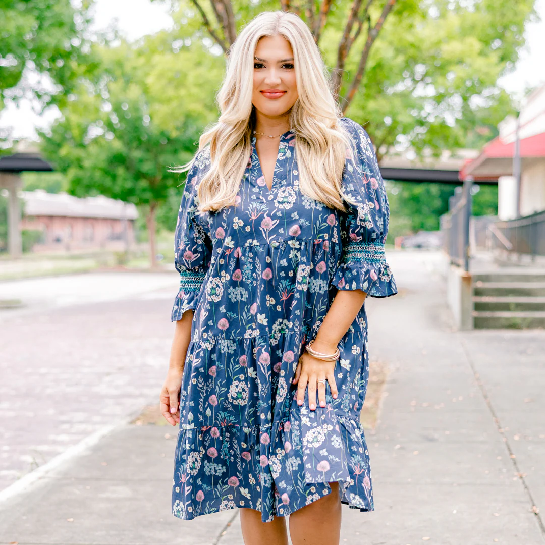 Sands Of Life Dress, Blue Floral - Giverhouse