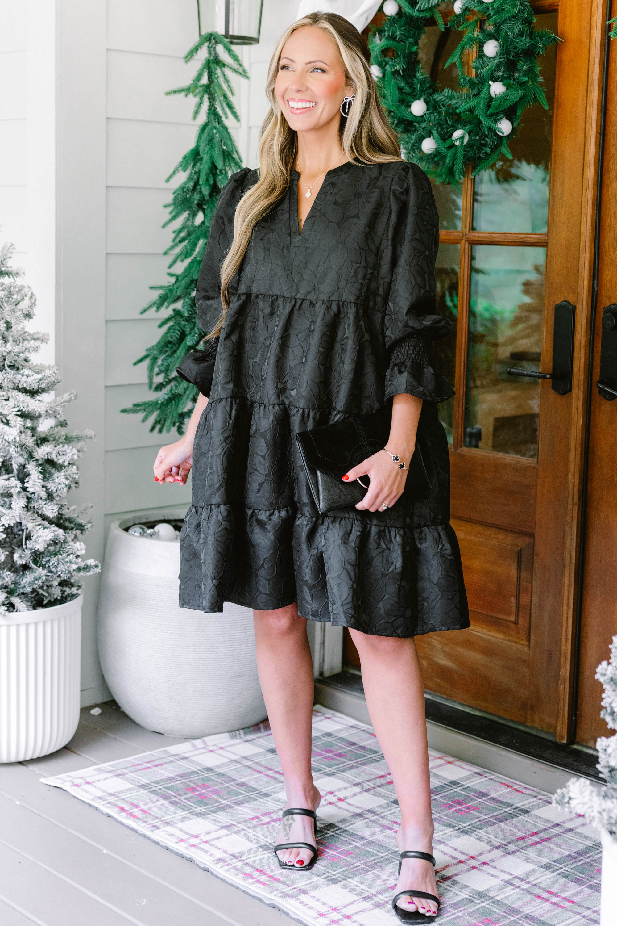 What You Know Dress, Black Damask - Giverhouse