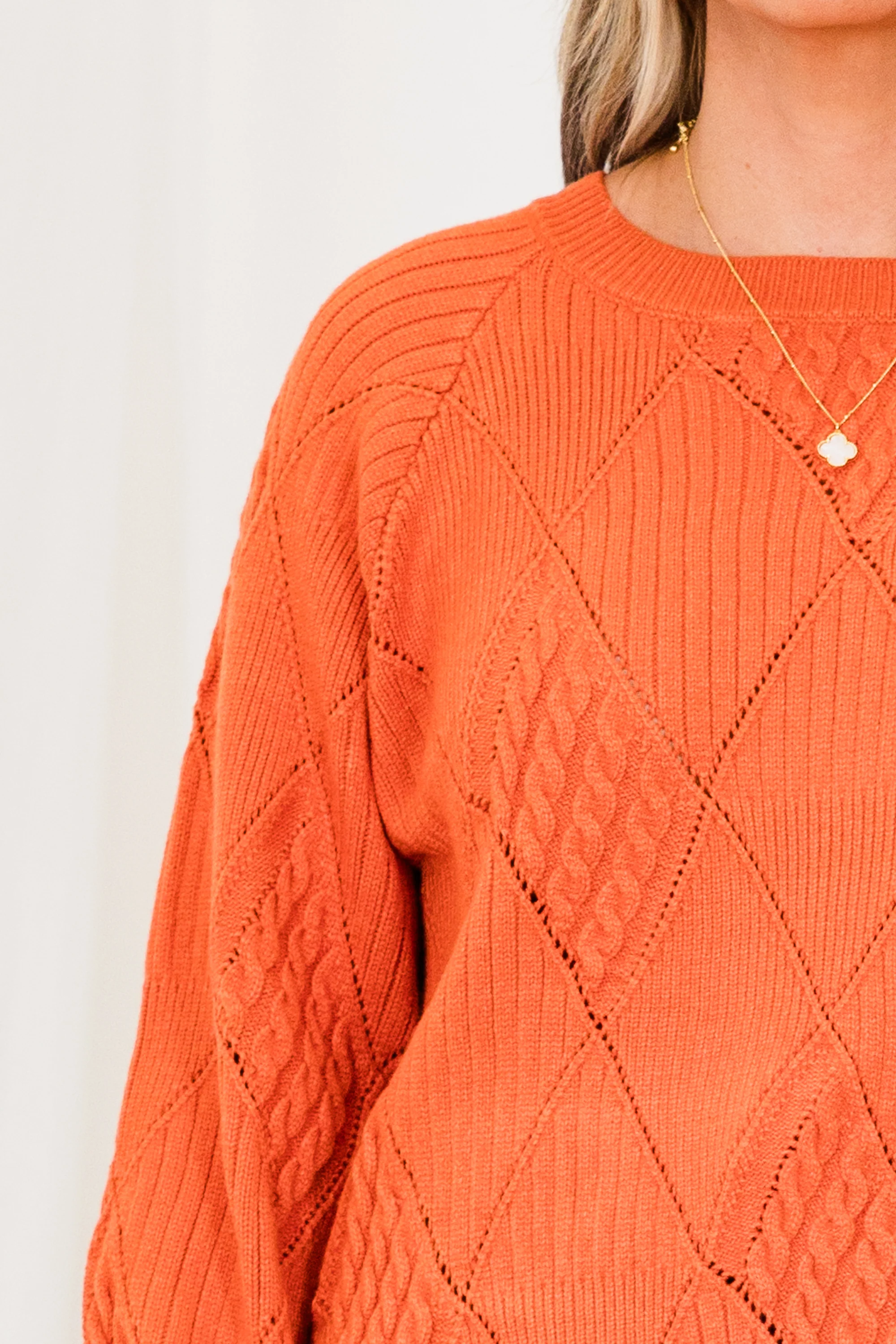 Open My Heart Sweater, Rust - Giverhouse