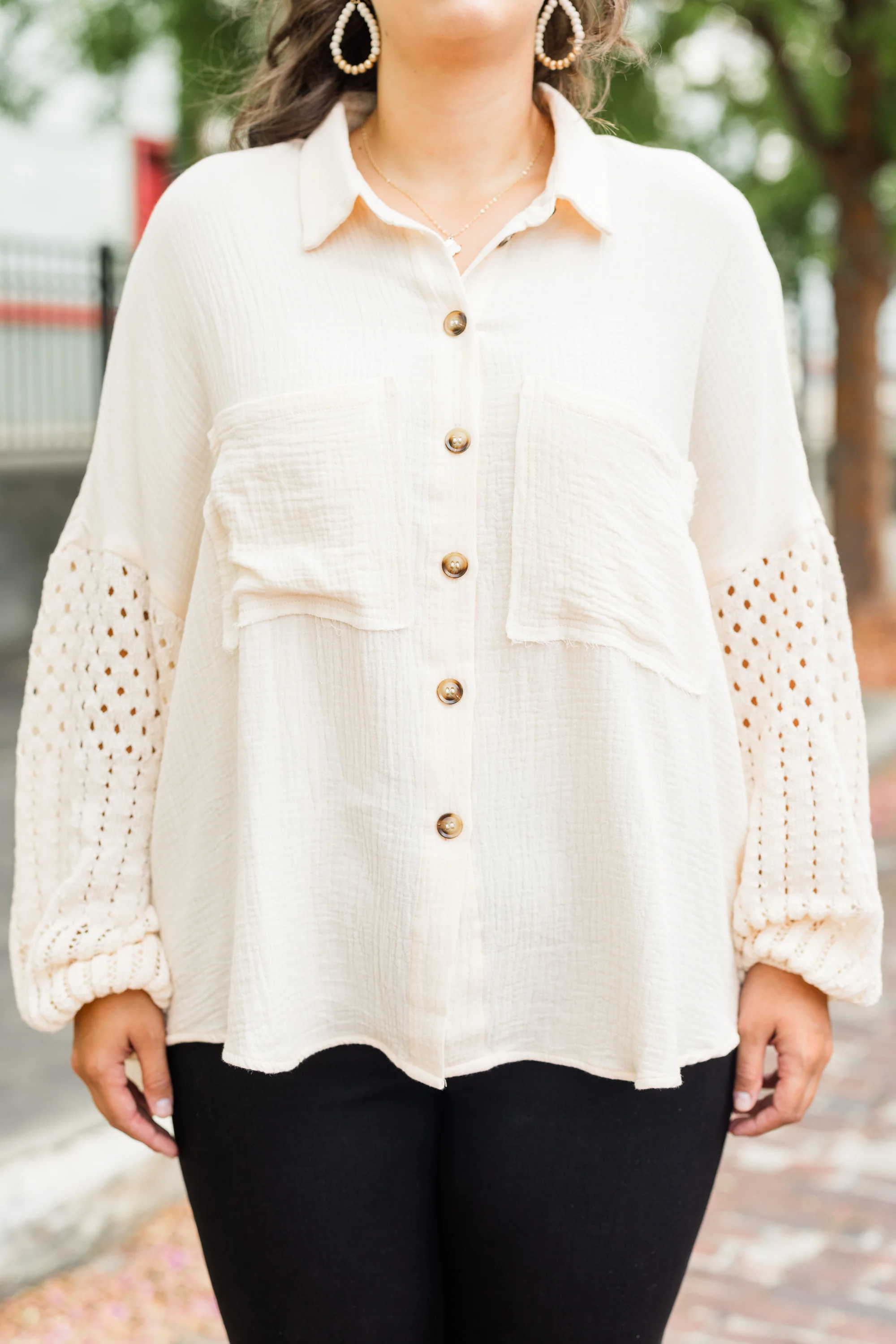 Whispering Petals Top, Cream - Giverhouse