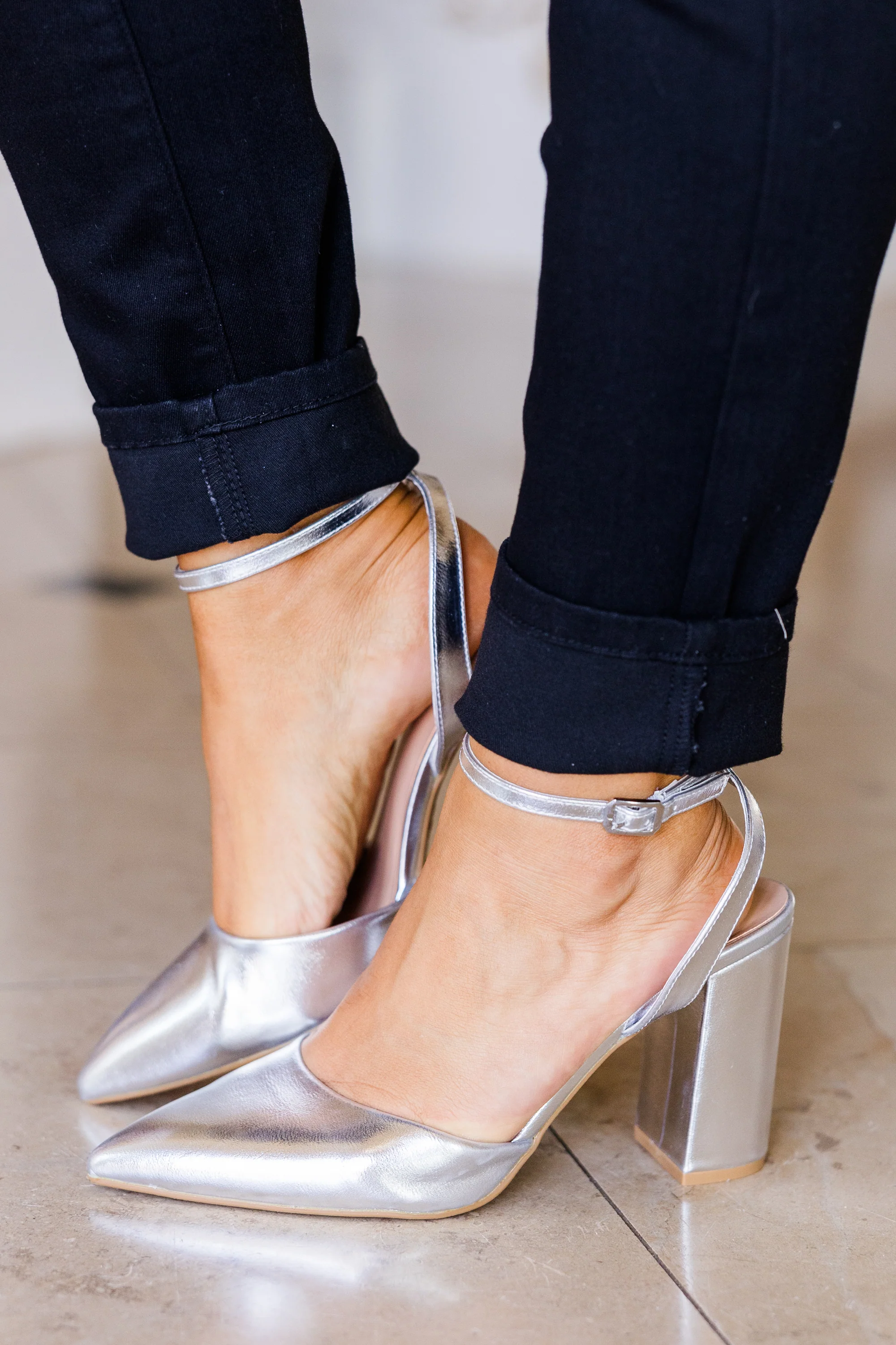 Look Impressed Heels, Silver - Giverhouse