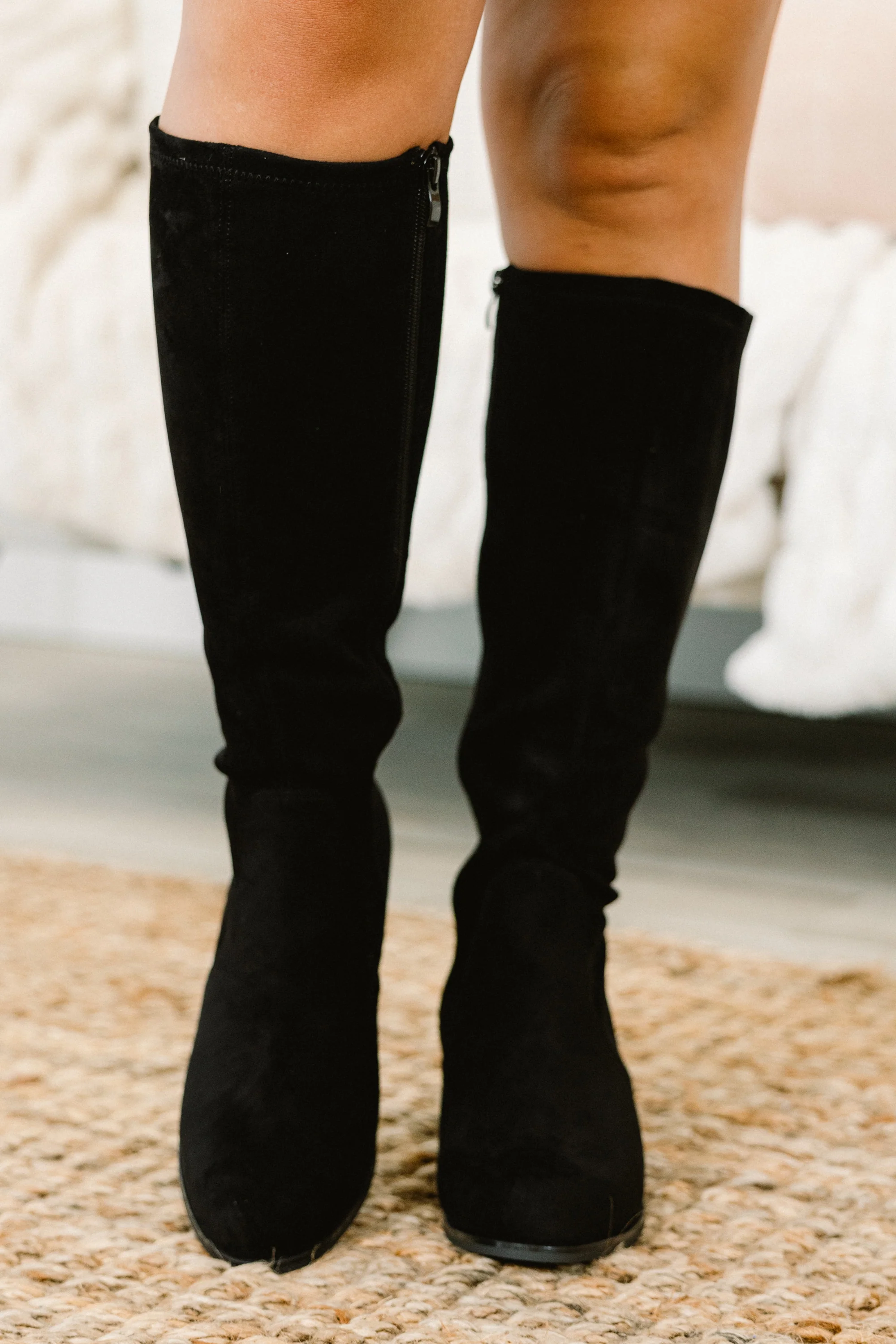 Run, Run, Runaway Wide Calf Boots, Black - Giverhouse