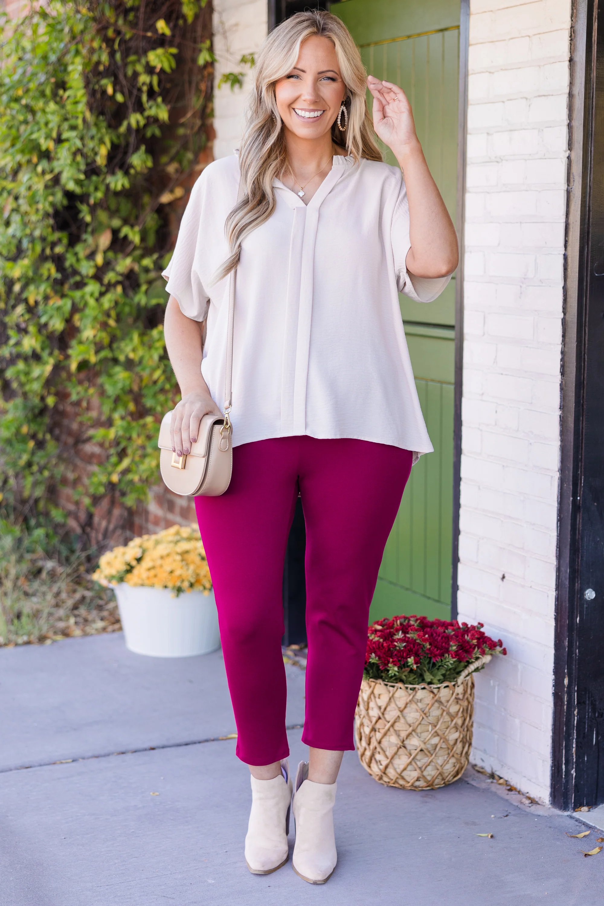 Business Lady Pants, Magenta - Giverhouse