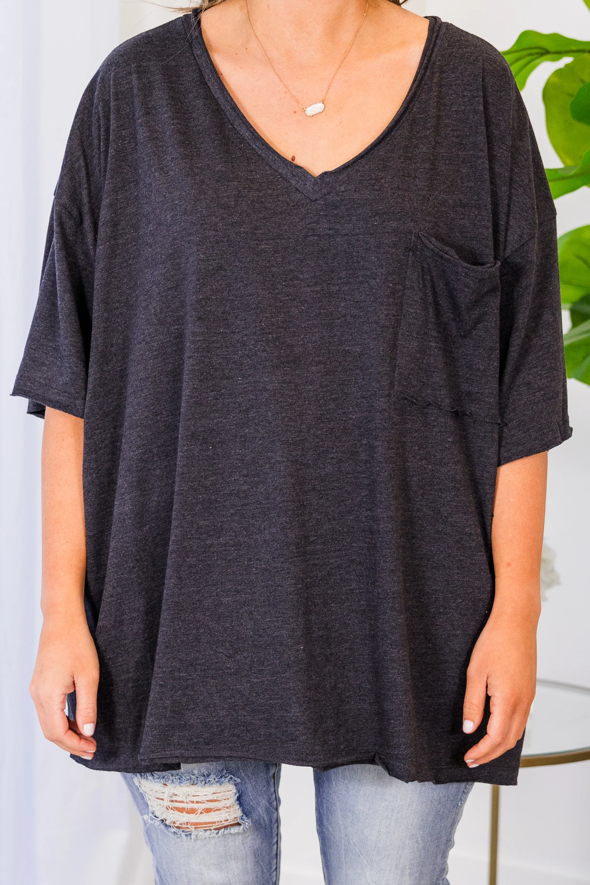 Dancing In The Mirror Top, Charcoal - Giverhouse