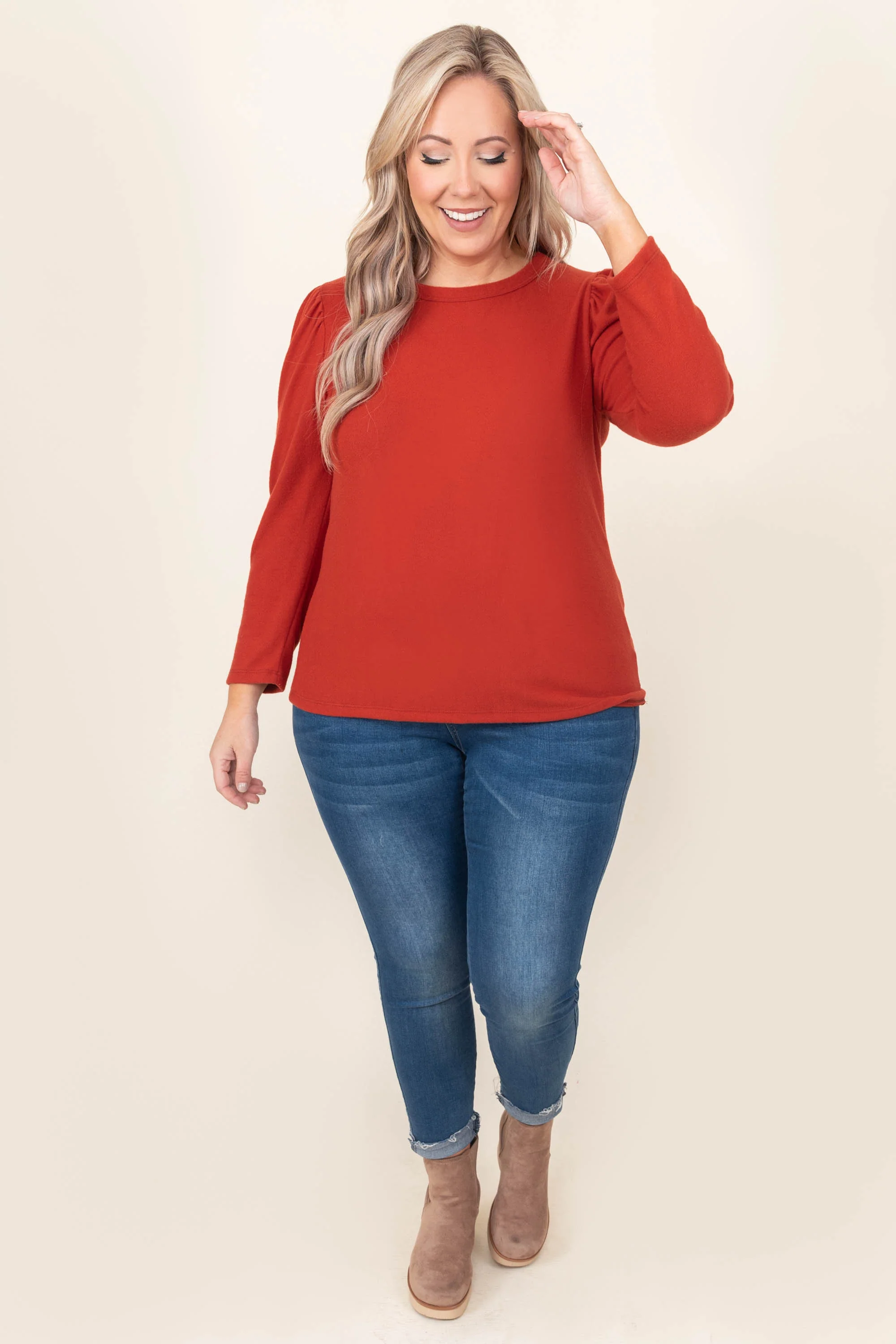 Written Approval Top, Rust - Giverhouse