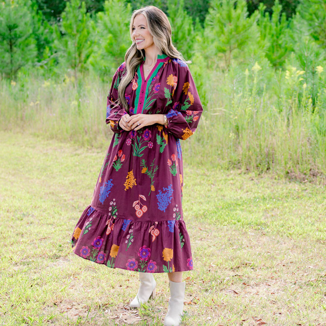 Just Went With It Dress, Burgundy - Giverhouse