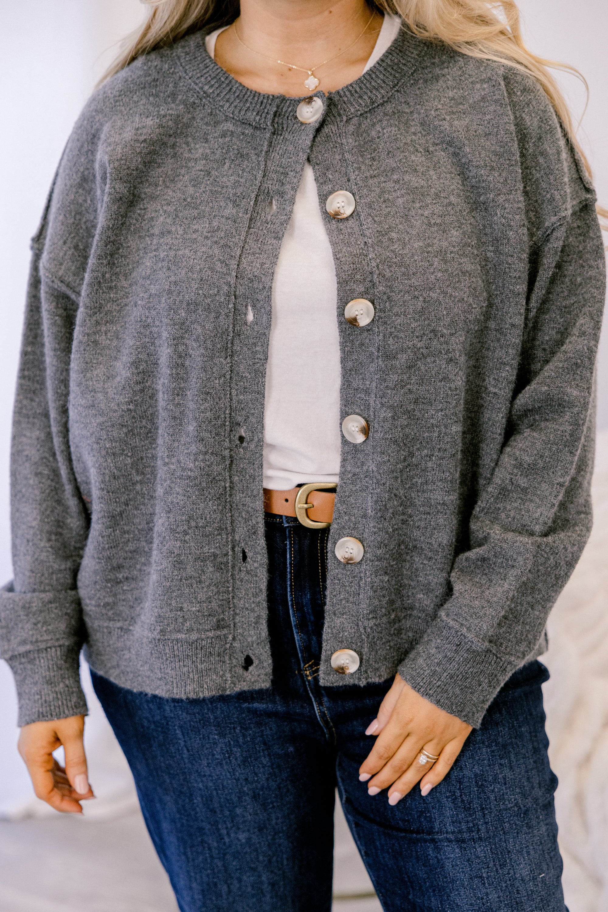 Out There Somewhere Cardigan, Gray - Giverhouse