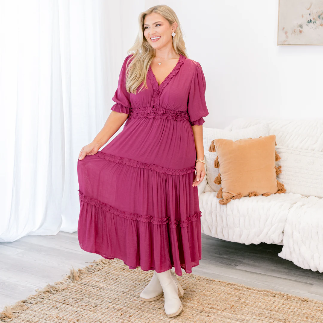 Make A Statement Maxi Dress, Plum - Giverhouse
