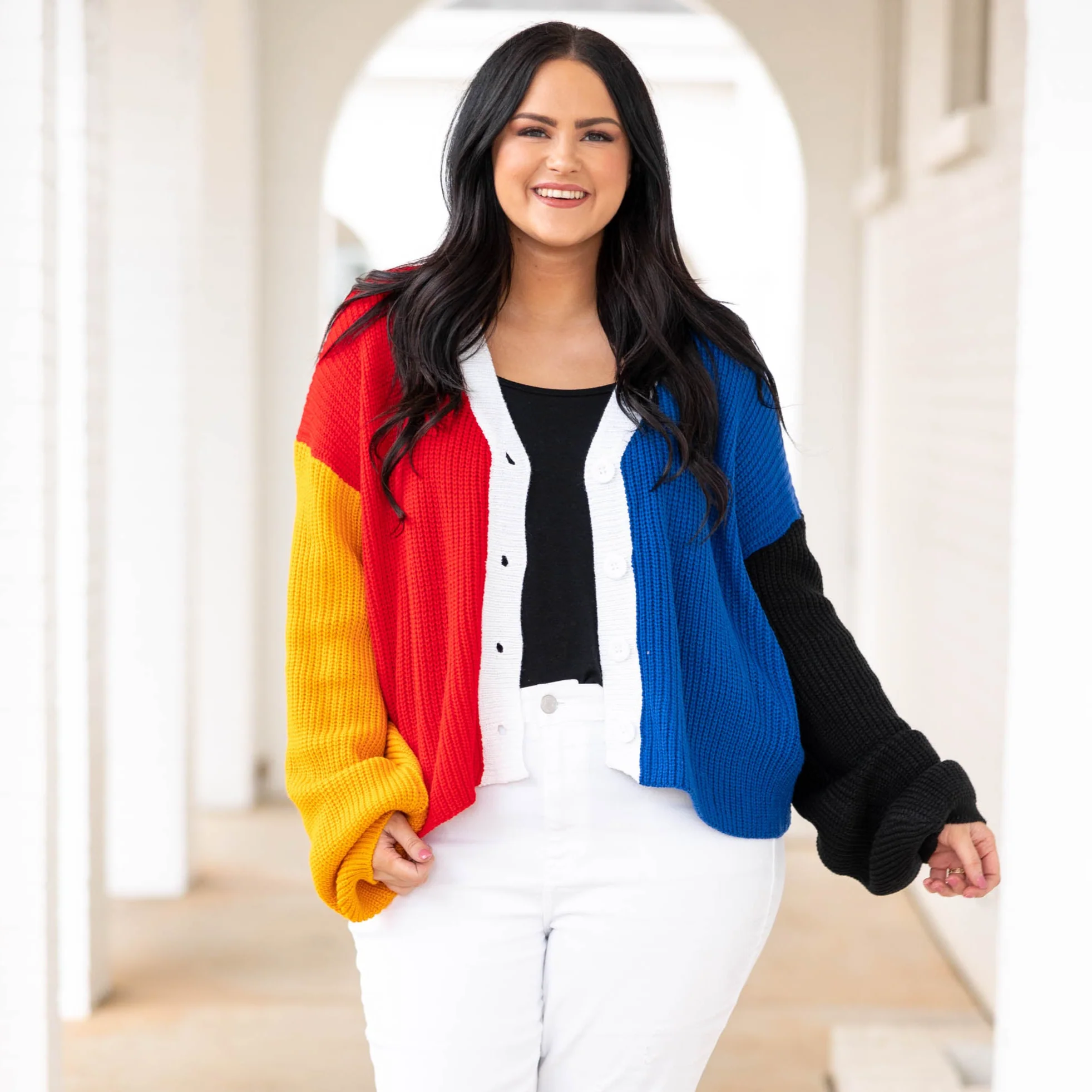 Reminders Of Memories Cardigan, Red Multi - Giverhouse