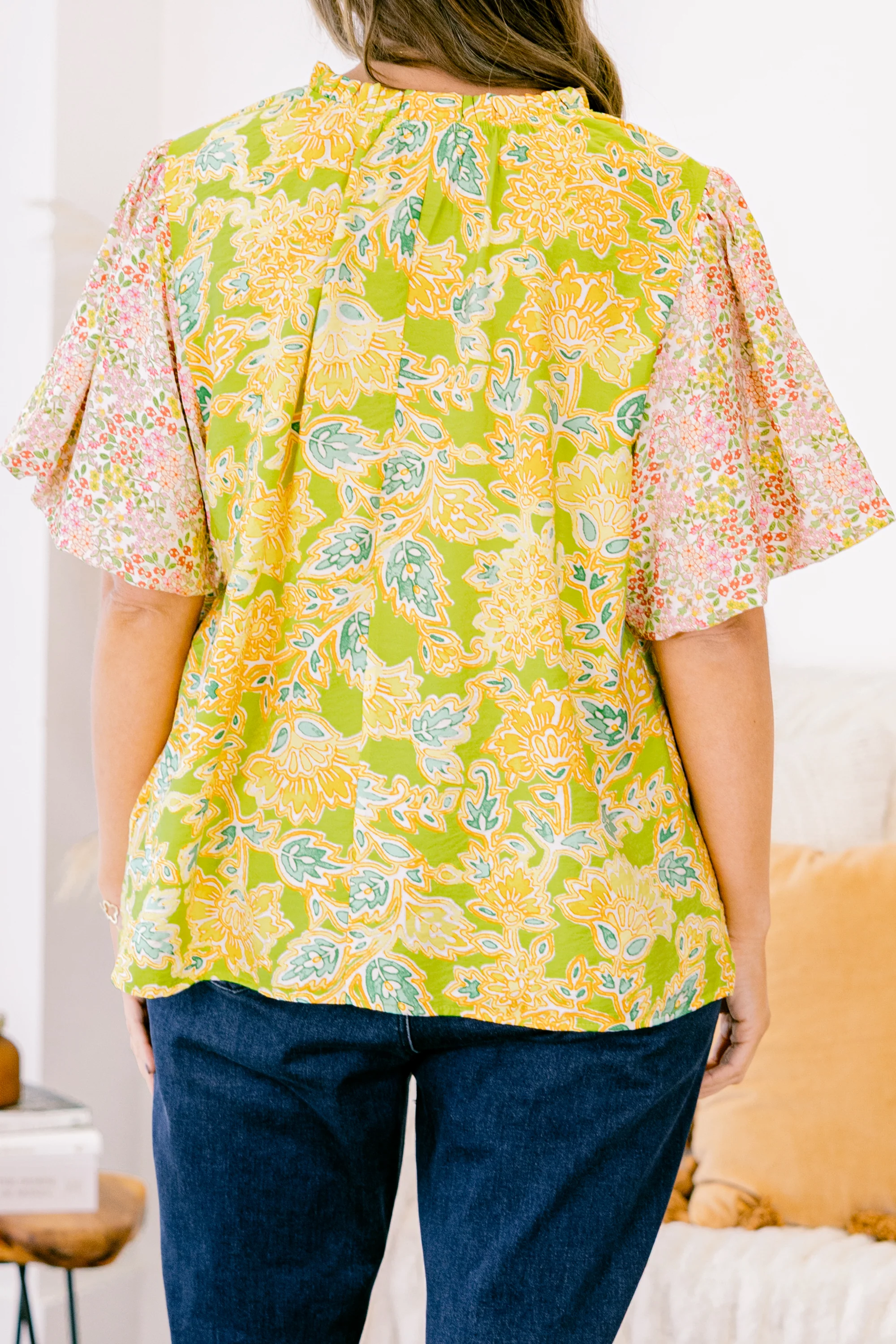 Lily Blossom Top, Green - Giverhouse