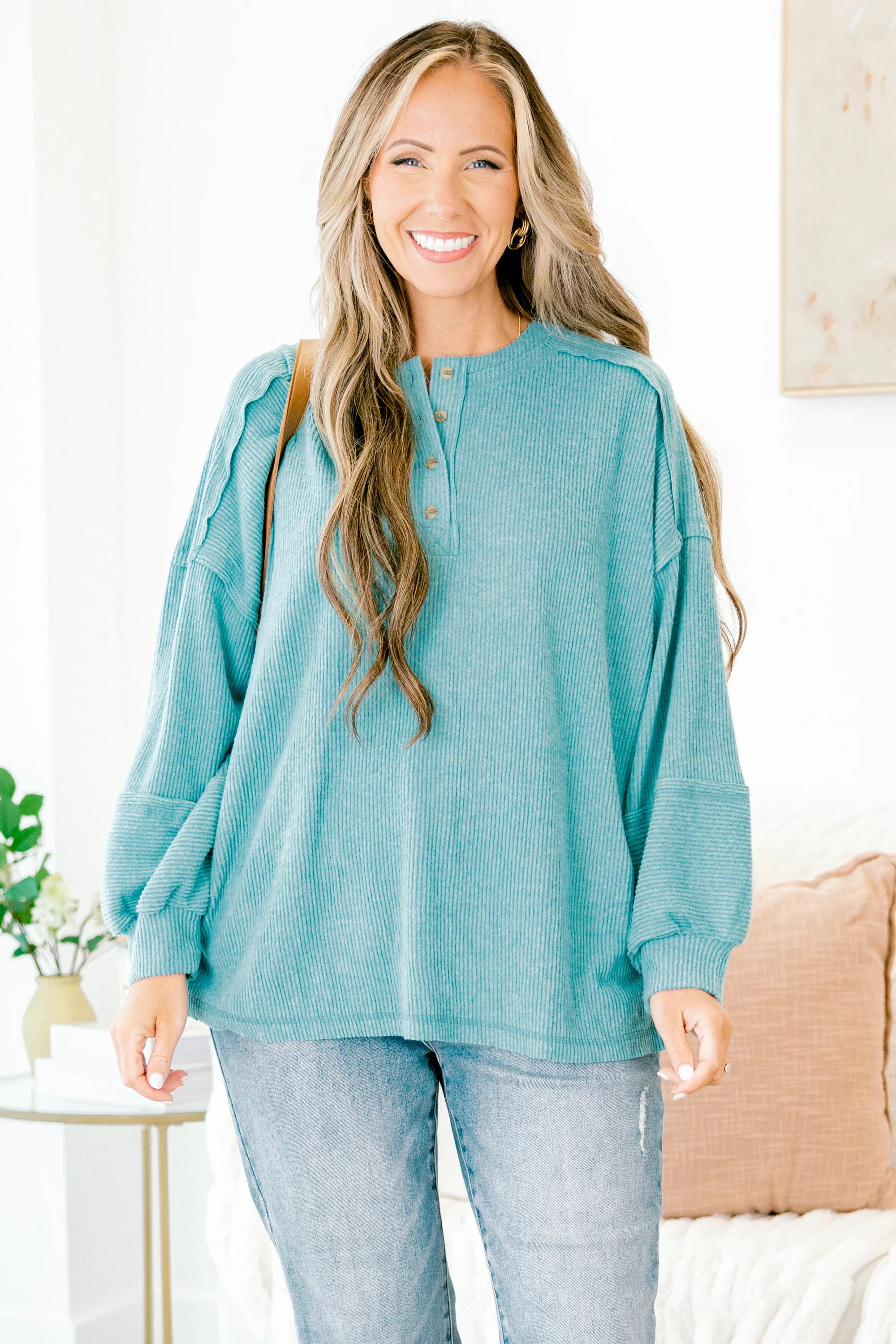 Chill Days Sweater, Dusty Teal - Giverhouse