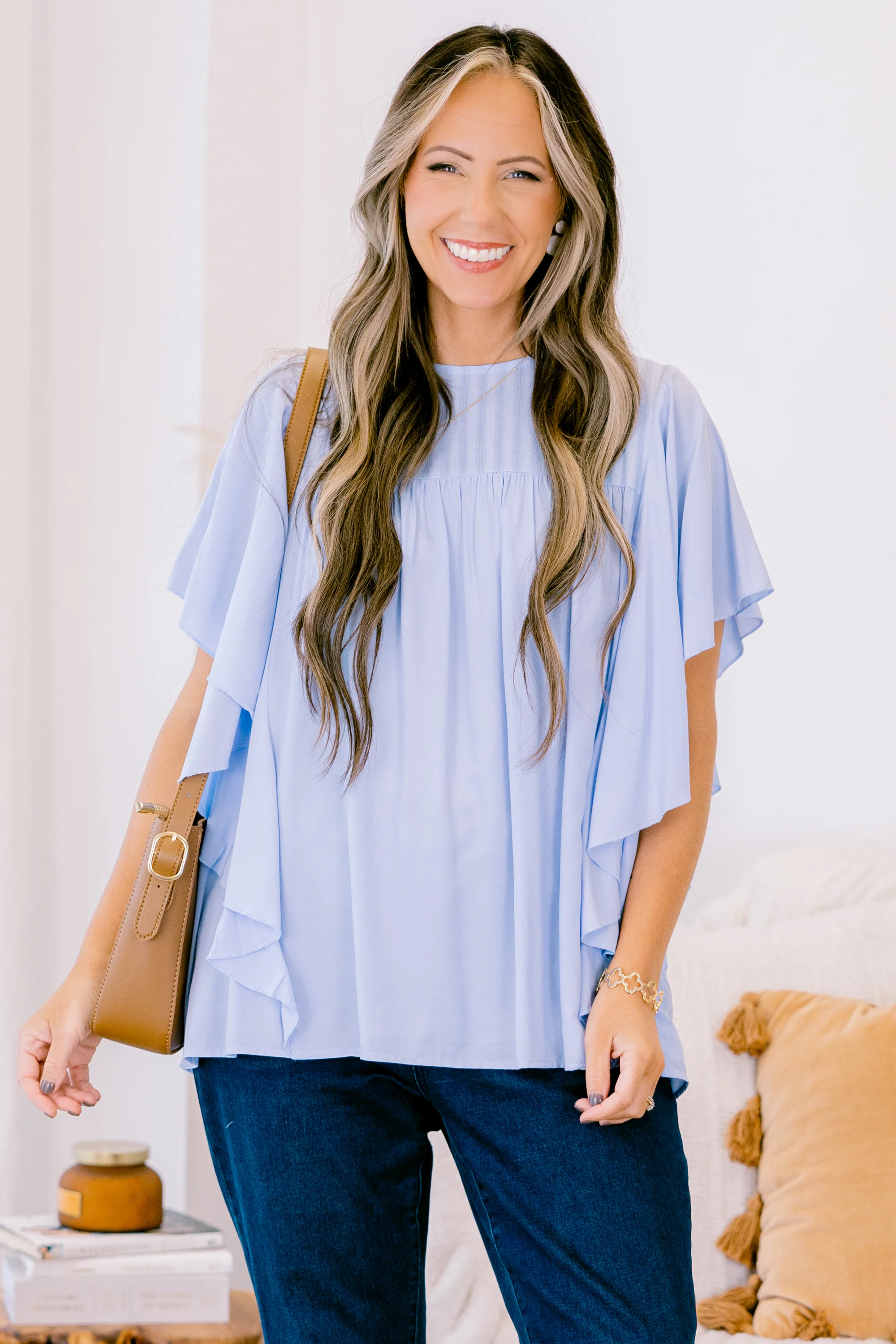 Joy And Jasmine Top, Blue - Giverhouse