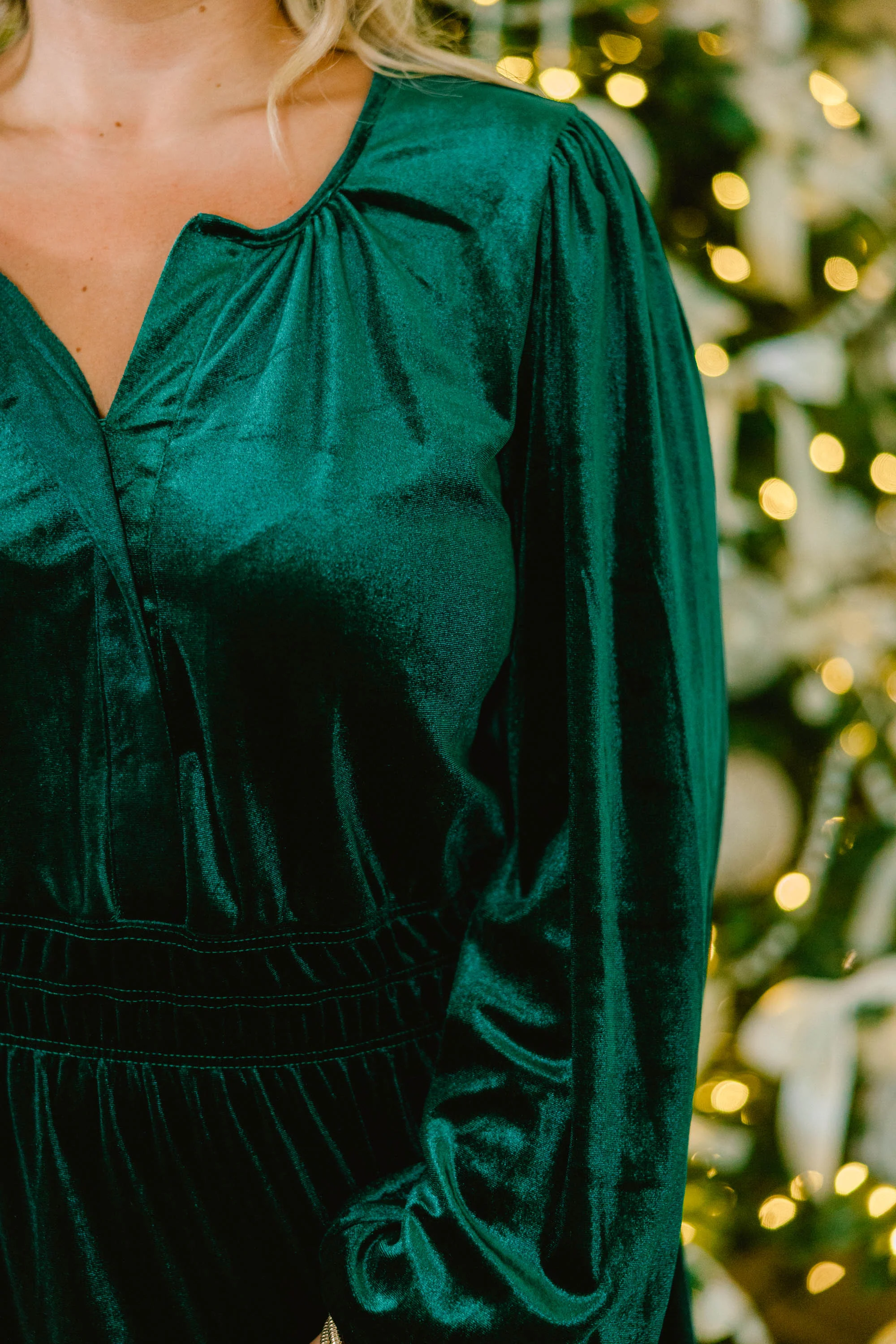 Velvet Vine Dress, Green - Giverhouse